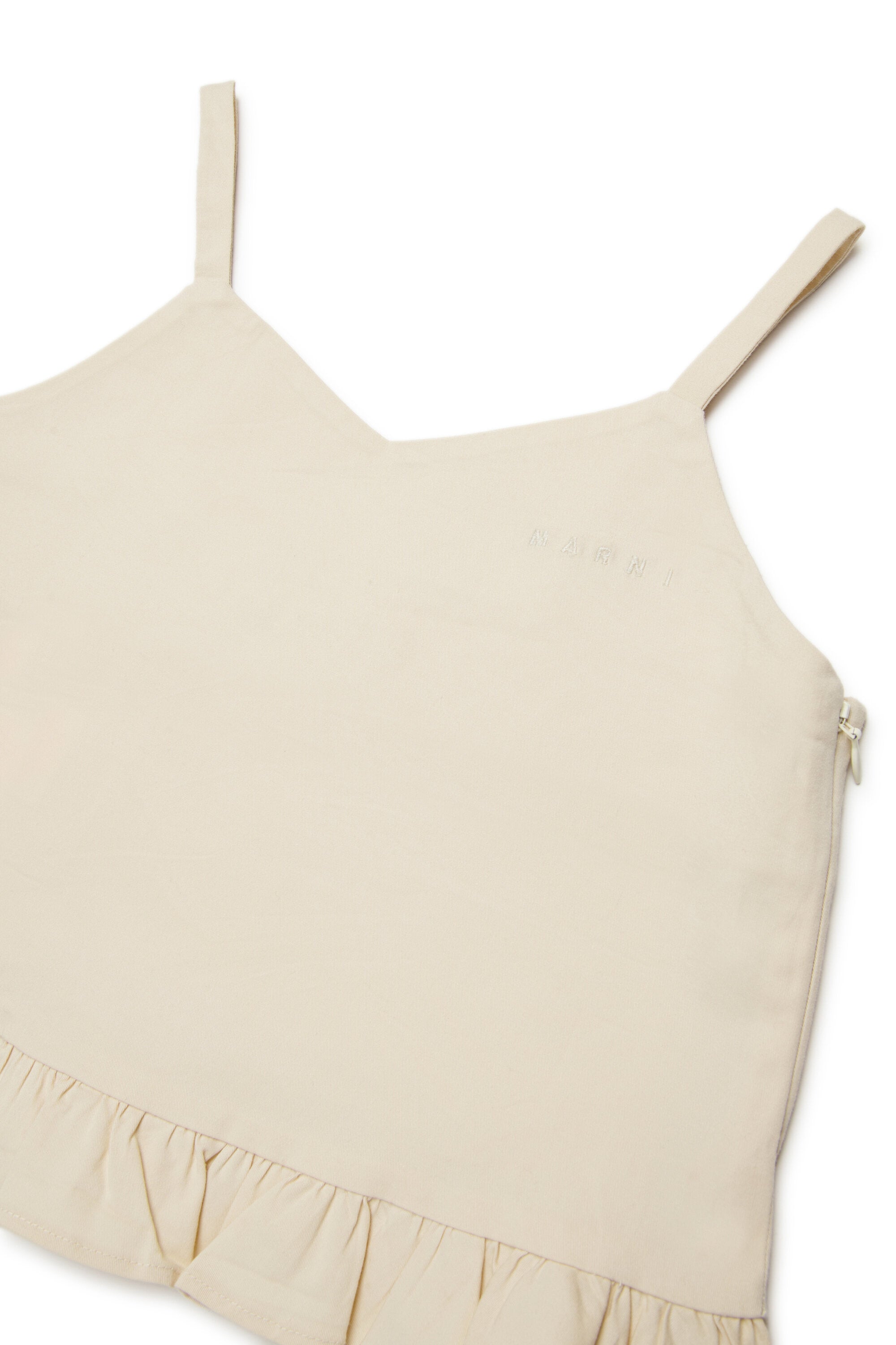 Top sans manches avec volants et logo