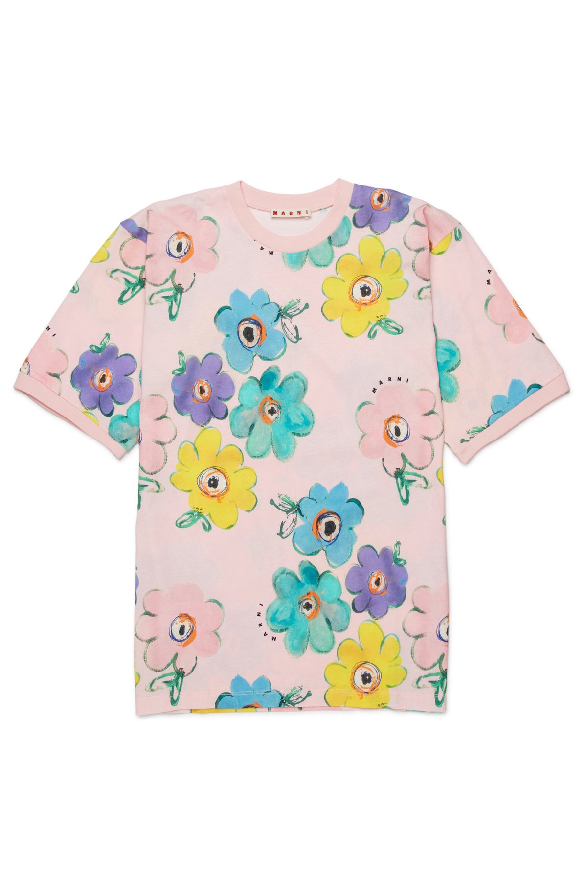 T-shirt à col rond avec motif fleuri