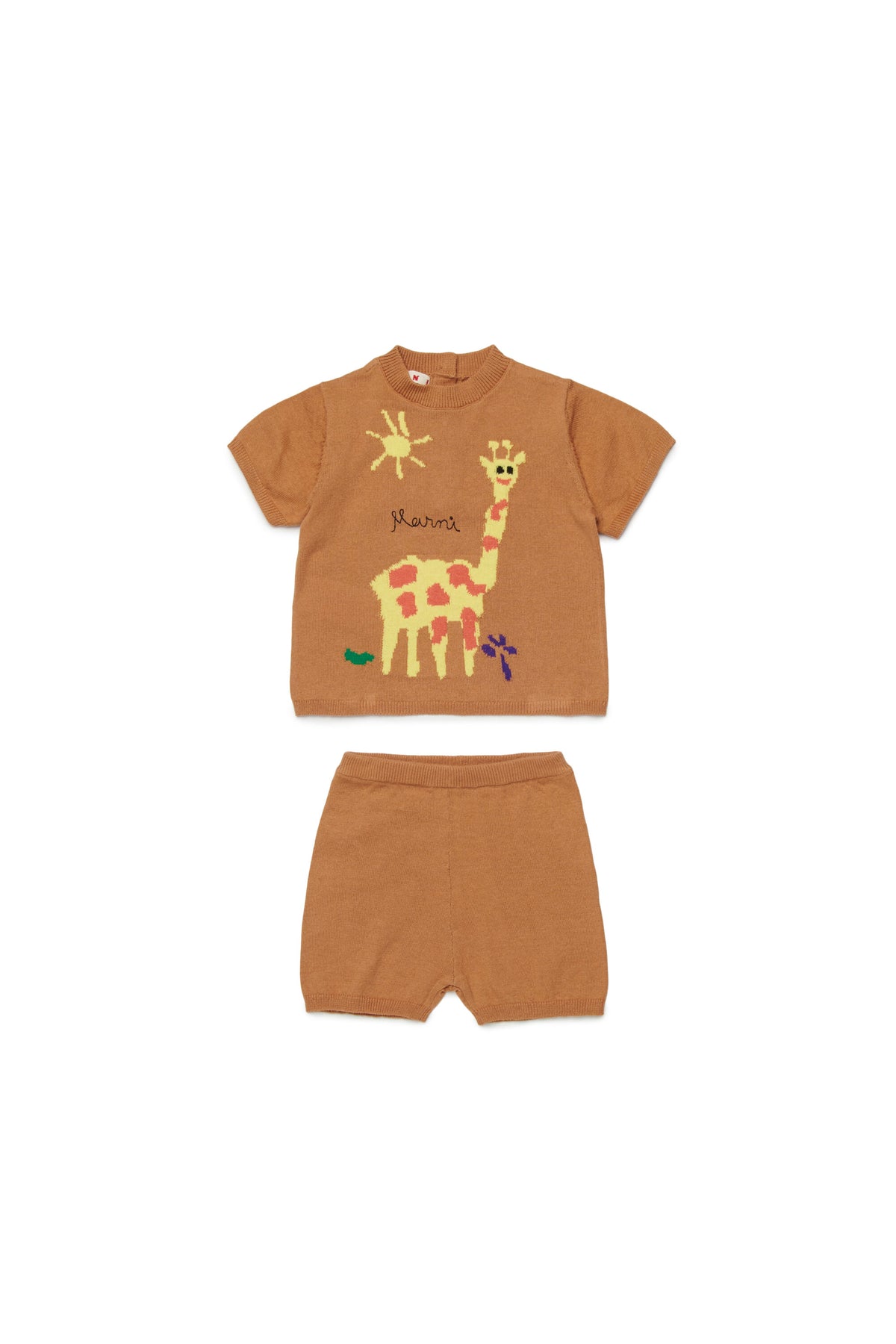 Combinaison bébé avec girafe en tissu jacquard