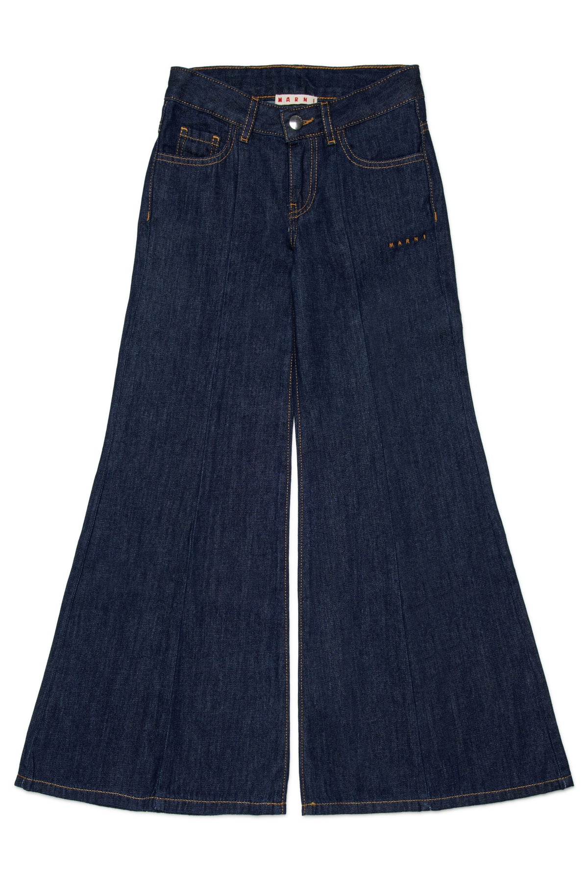 Jean flare bleu foncé avec logo