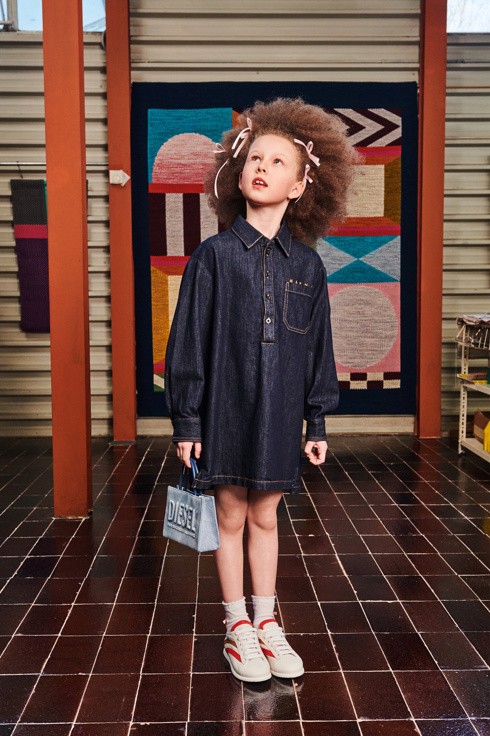 Robe en denim avec logo