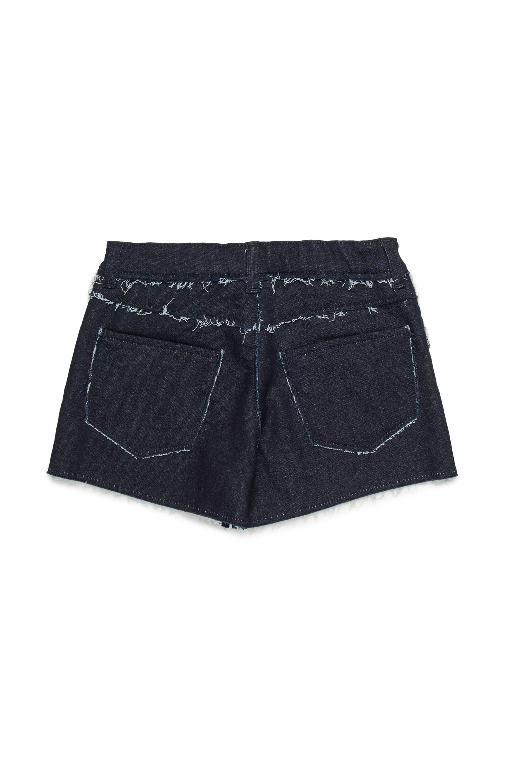 Short en denim avec logo sur le devant