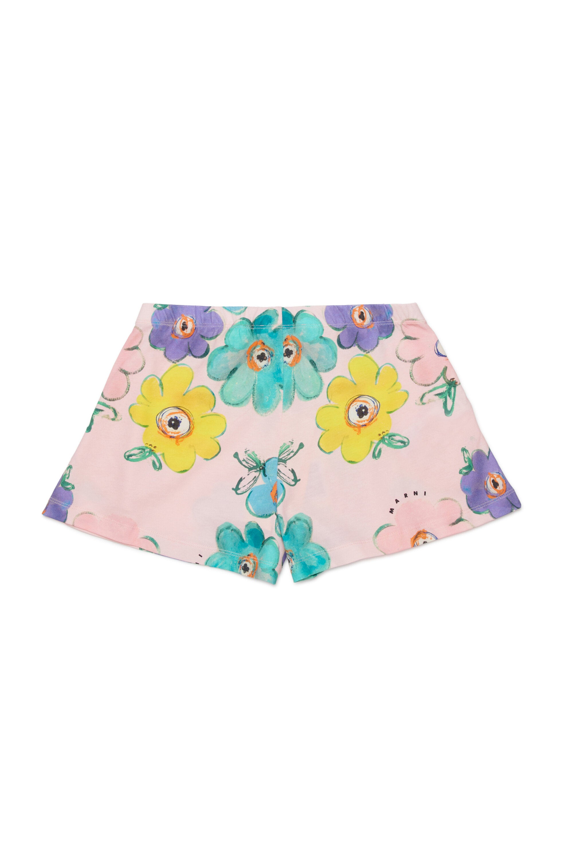 Short en molleton à motif fleuri