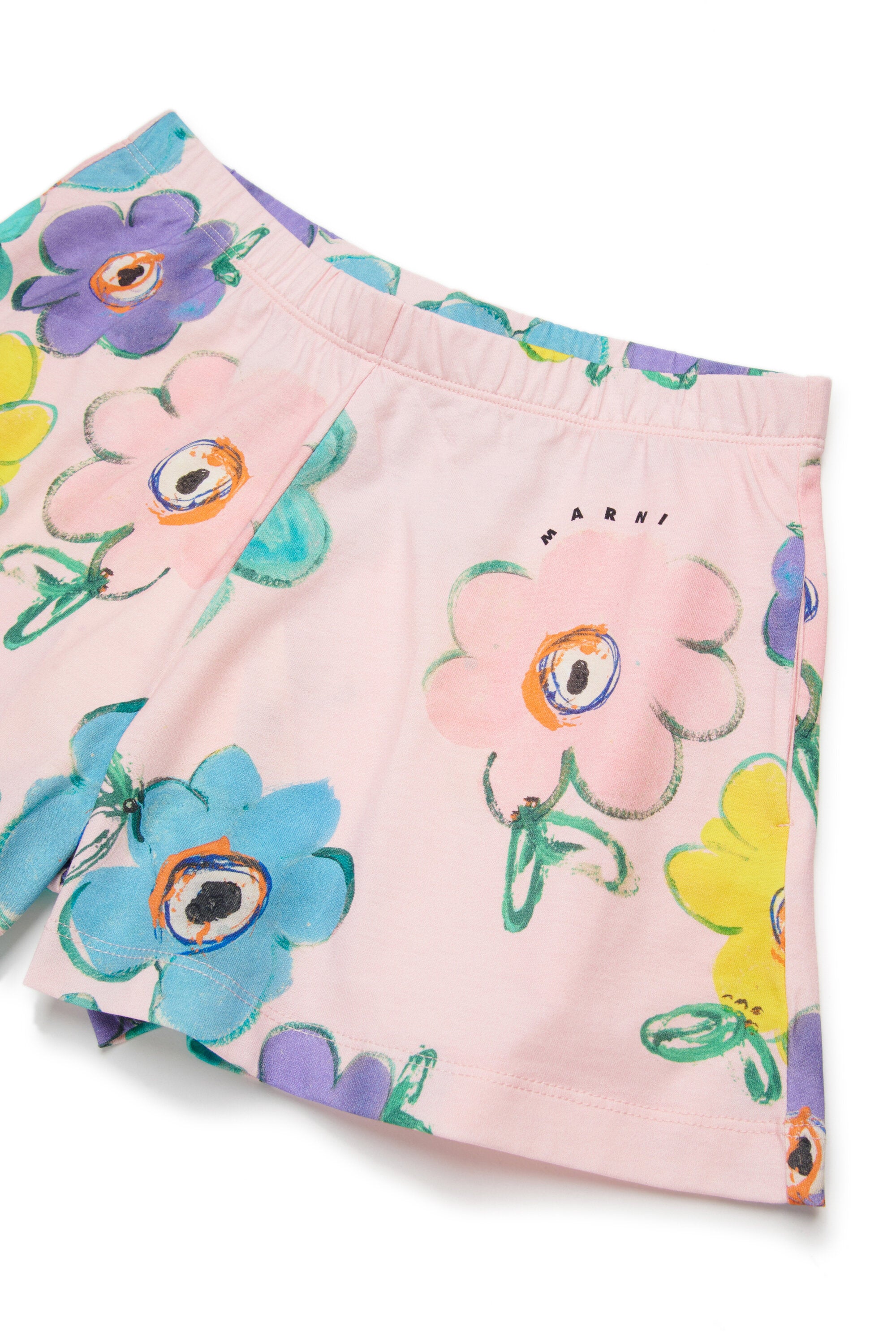 Short en molleton à motif fleuri