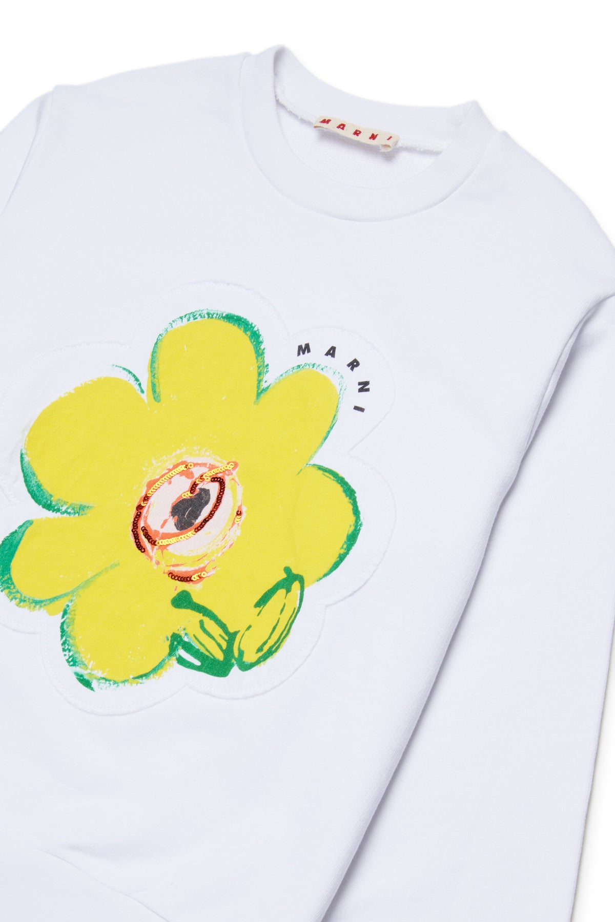 Sweat-shirt à col rond avec maxi fleur
