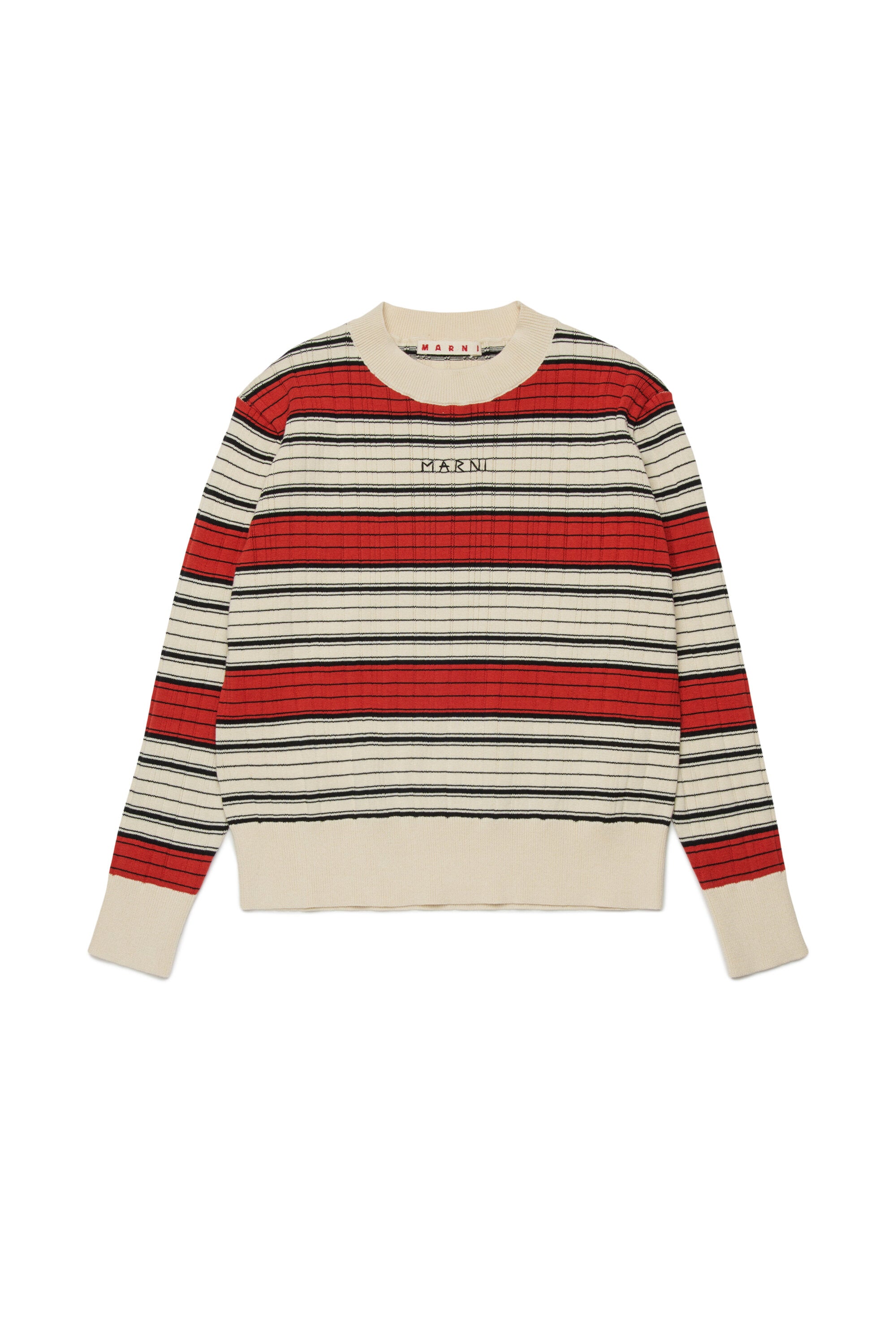 Pull à col rond rayé avec logo