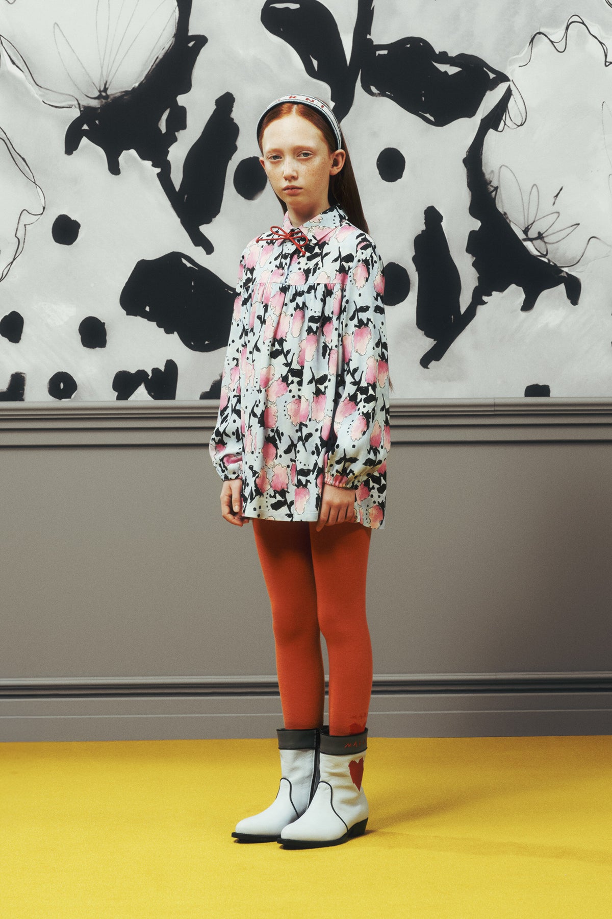 Chemise à motif fleuri à manches longues