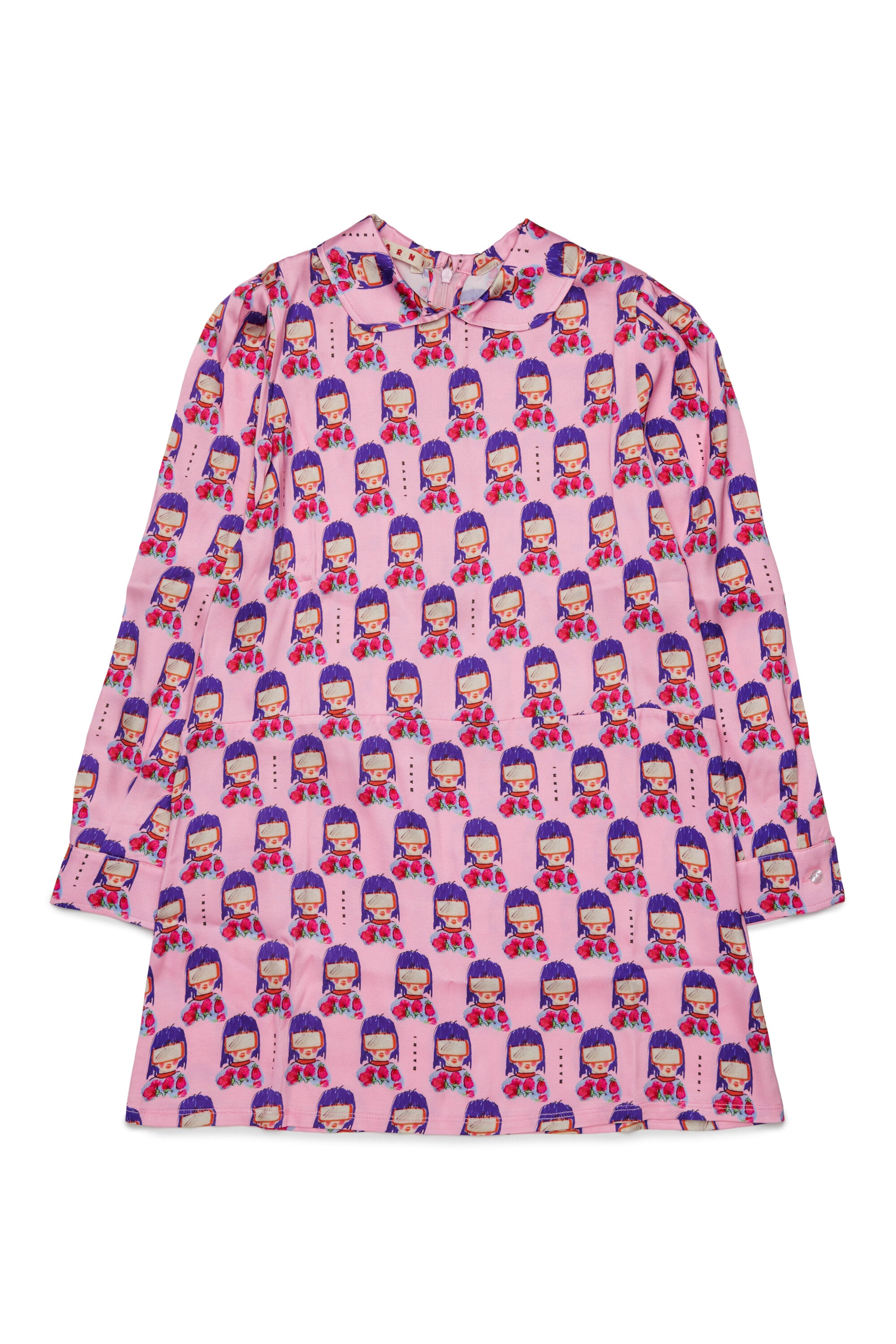Vestido estampado con cuello clásico