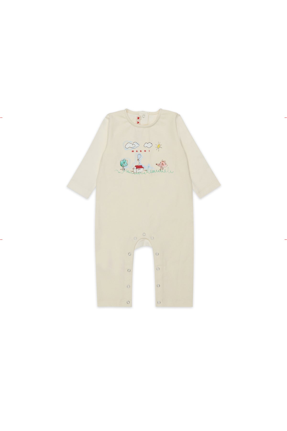 Baby jumpsuit with front print