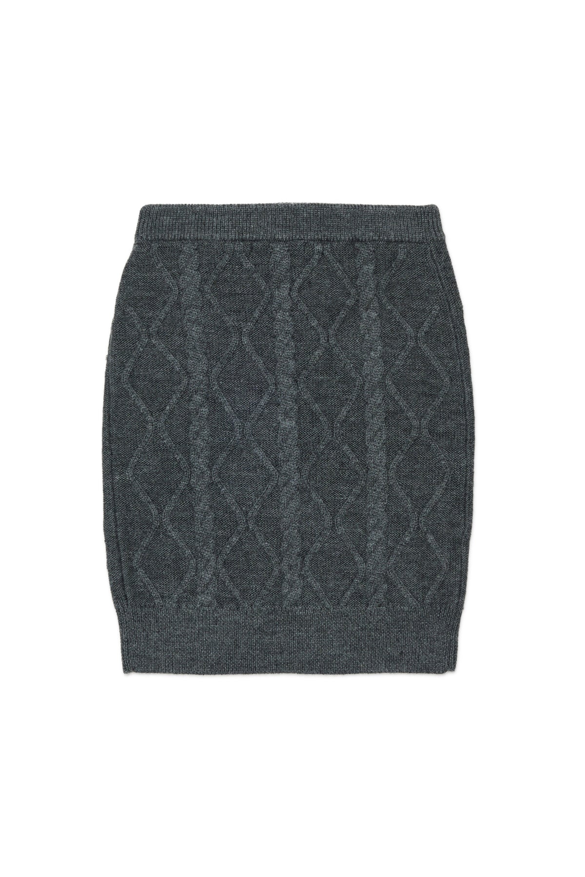 Jupe en maille torsadée avec broderie