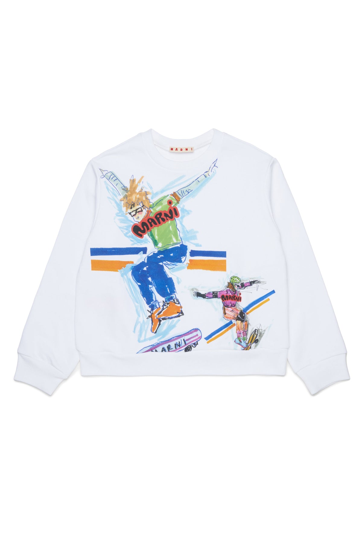 Sweat-shirt col rond avec imprimé skateur