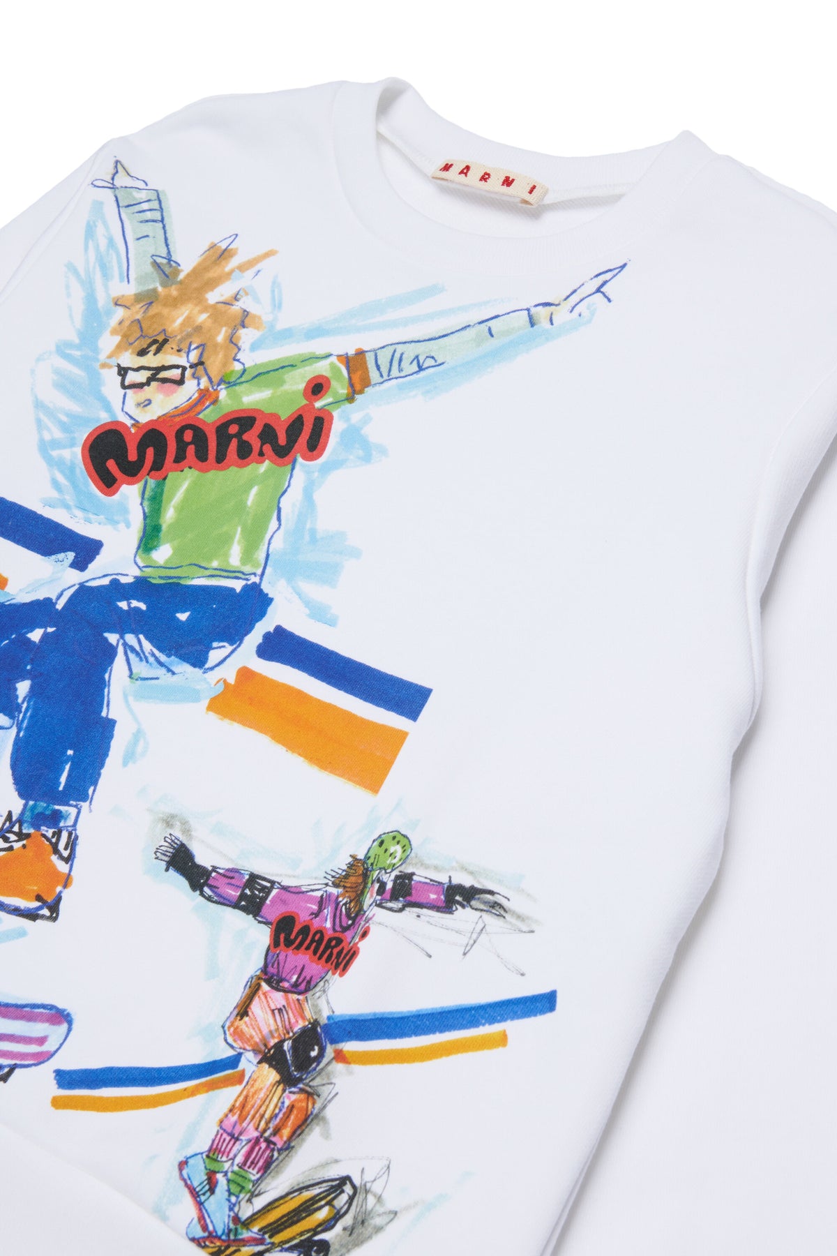 Sweat-shirt col rond avec imprimé skateur