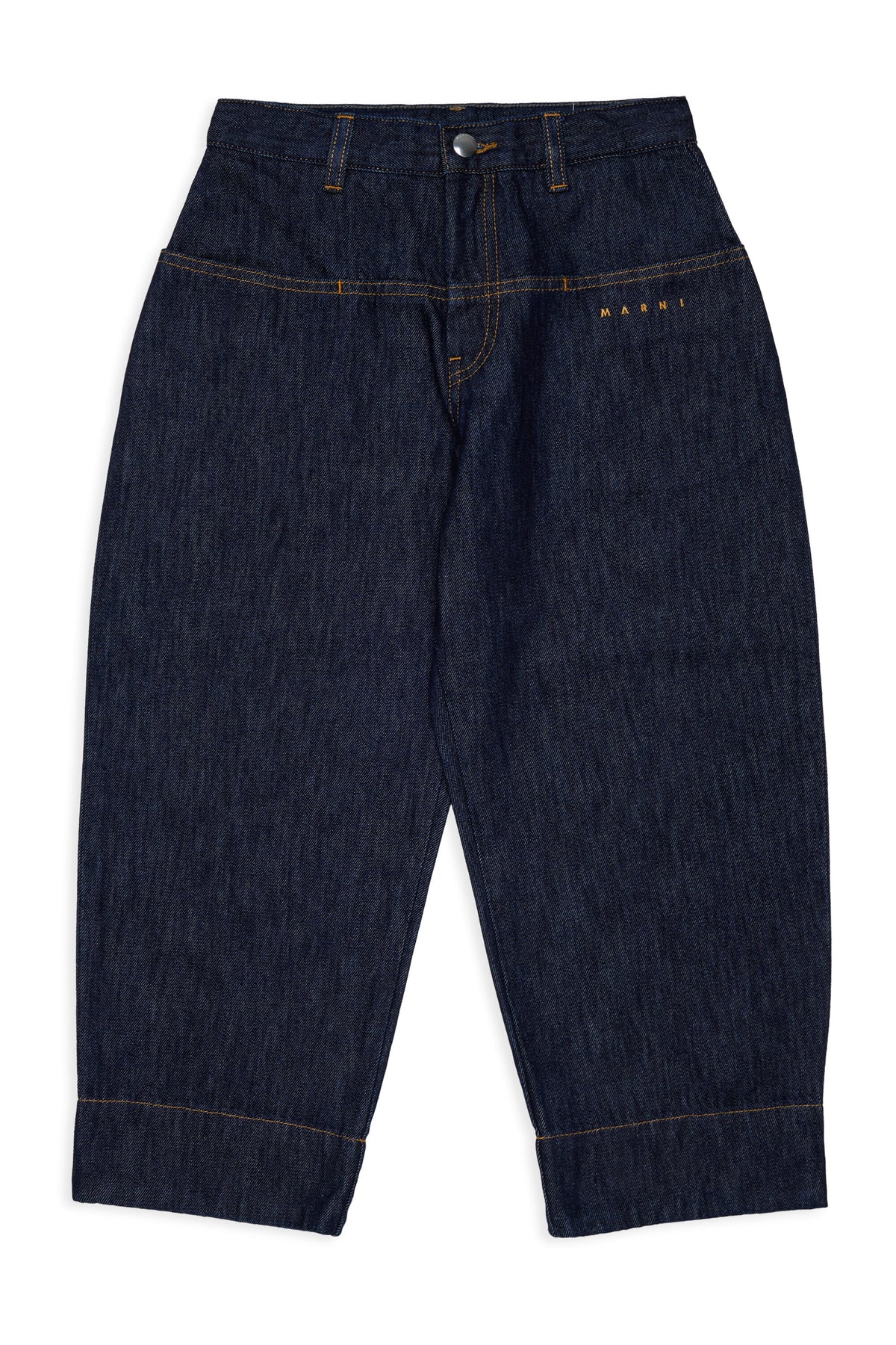 Jeans de corte relajado en denim oscuro