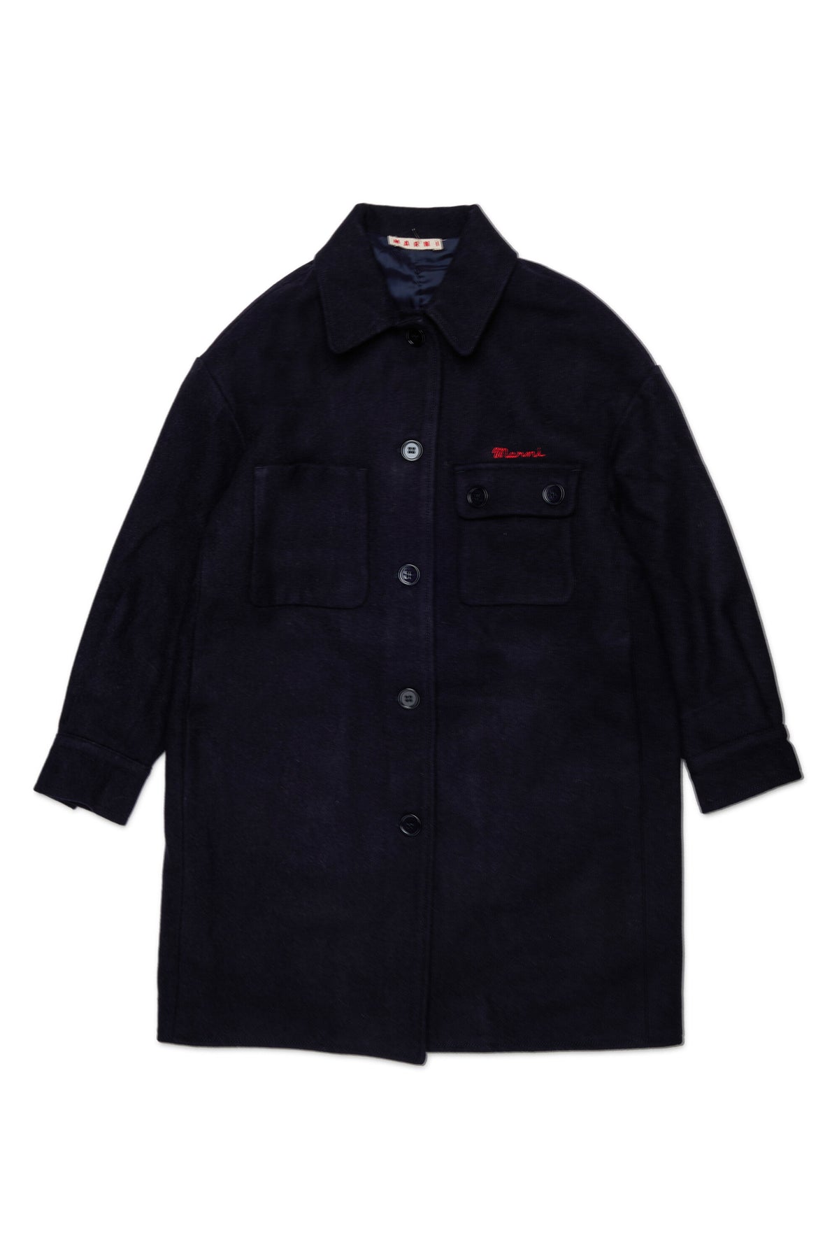 Coat with logo