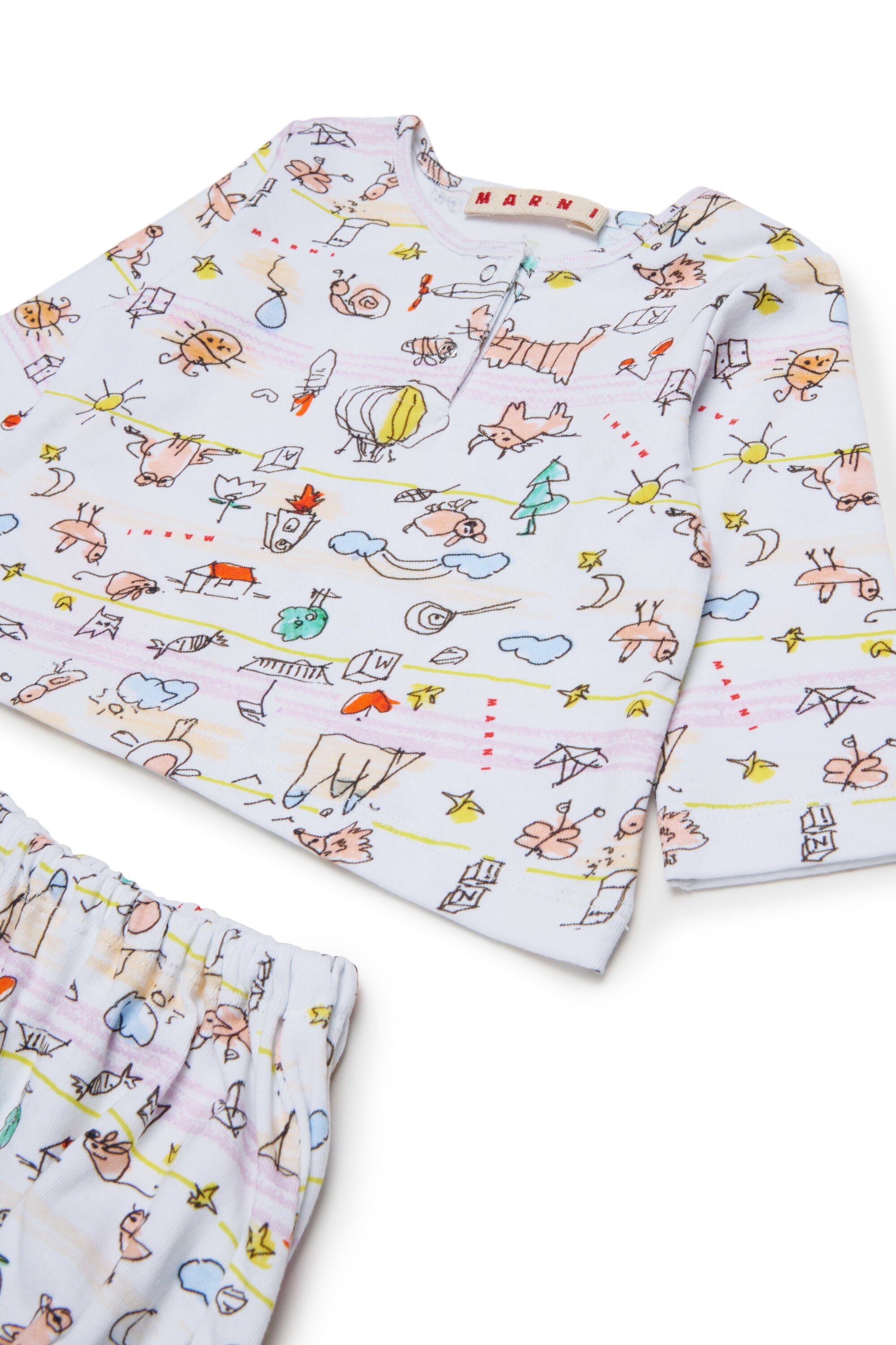 Baby jumpsuit with allover print
