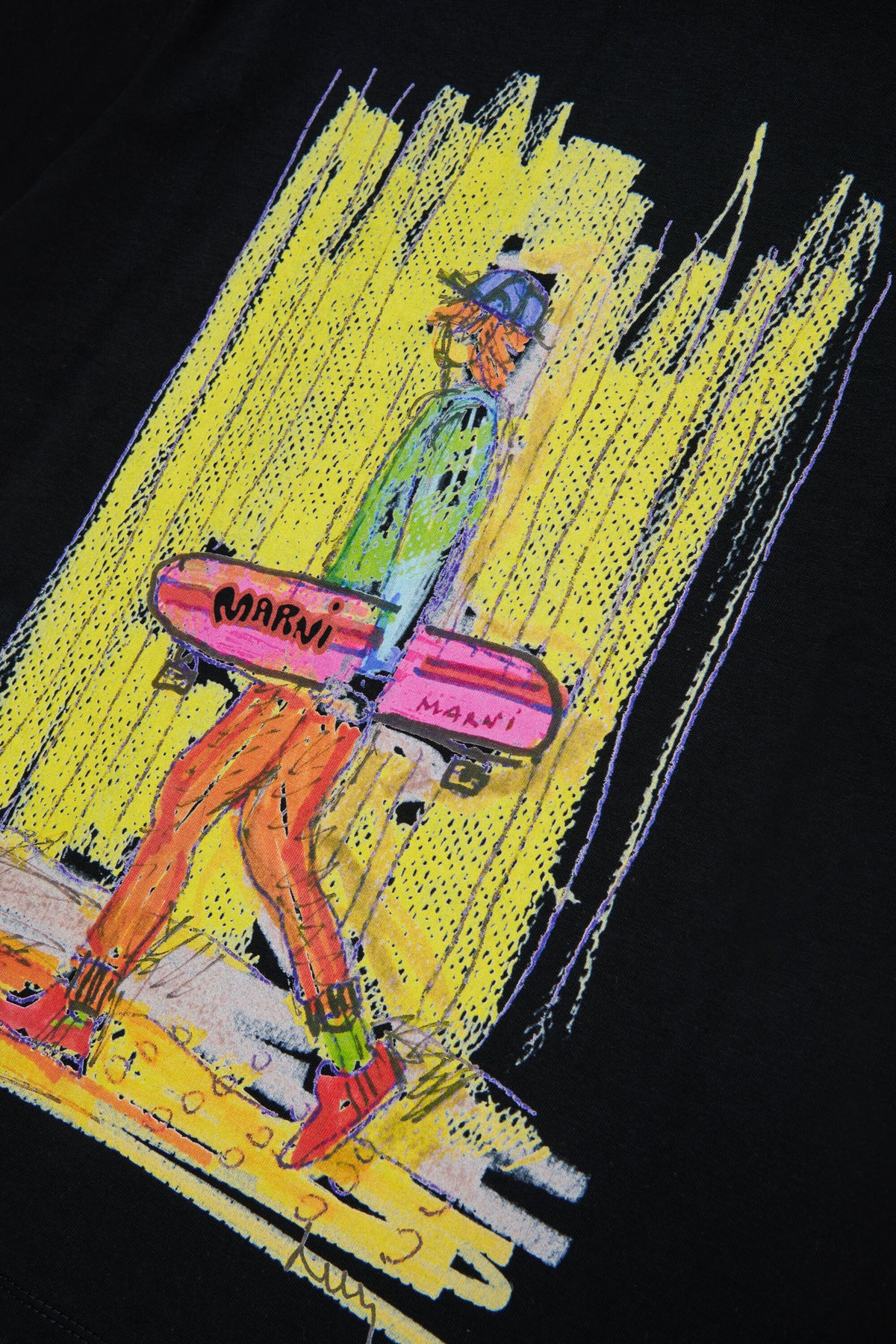 T-shirt avec imprimé coloré sur le devant