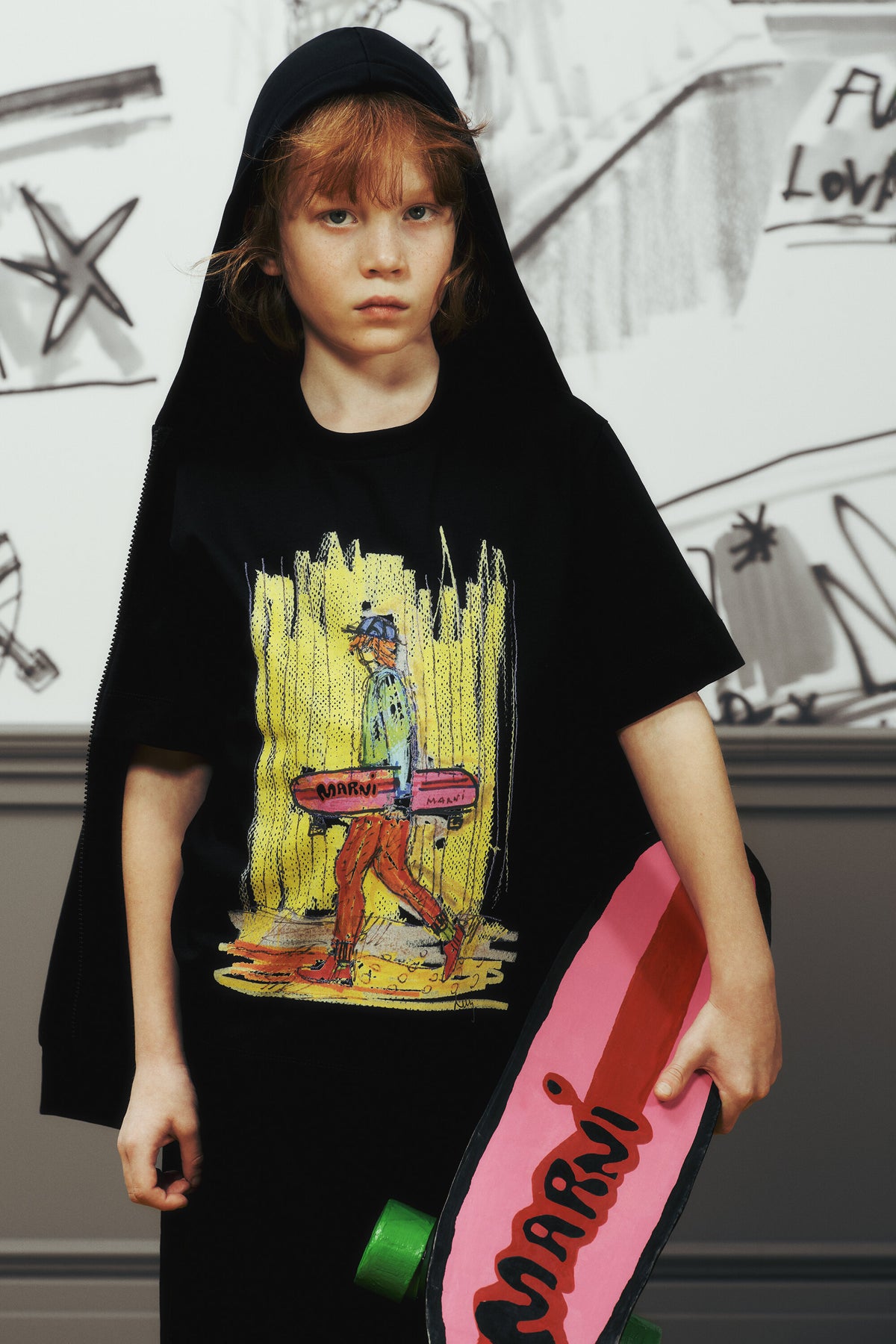 T-shirt avec imprimé coloré sur le devant