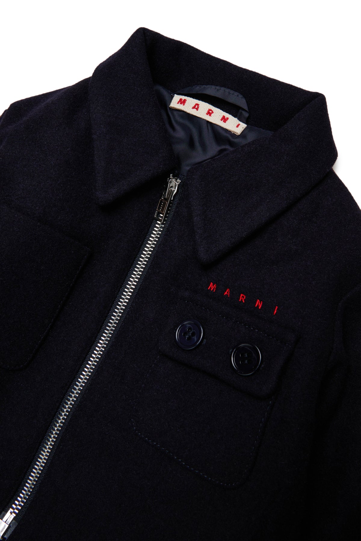 Veste en laine mélangée avec logo brodé