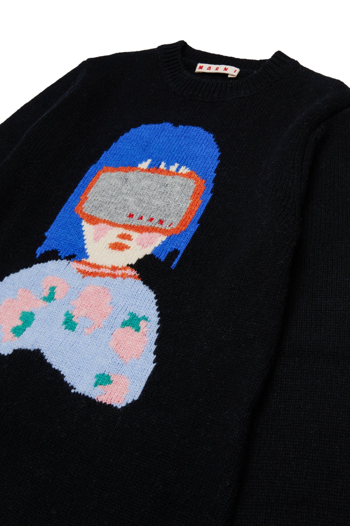 Robe à col rond avec imprimé sur le devant