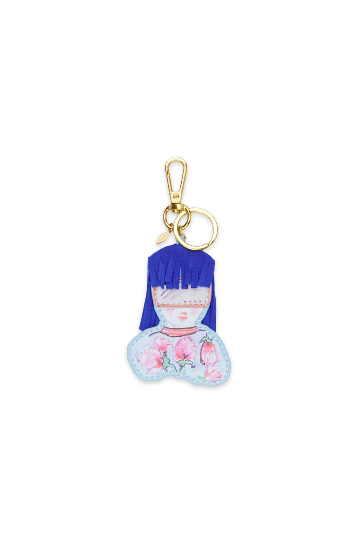 Charm figurine with floral print