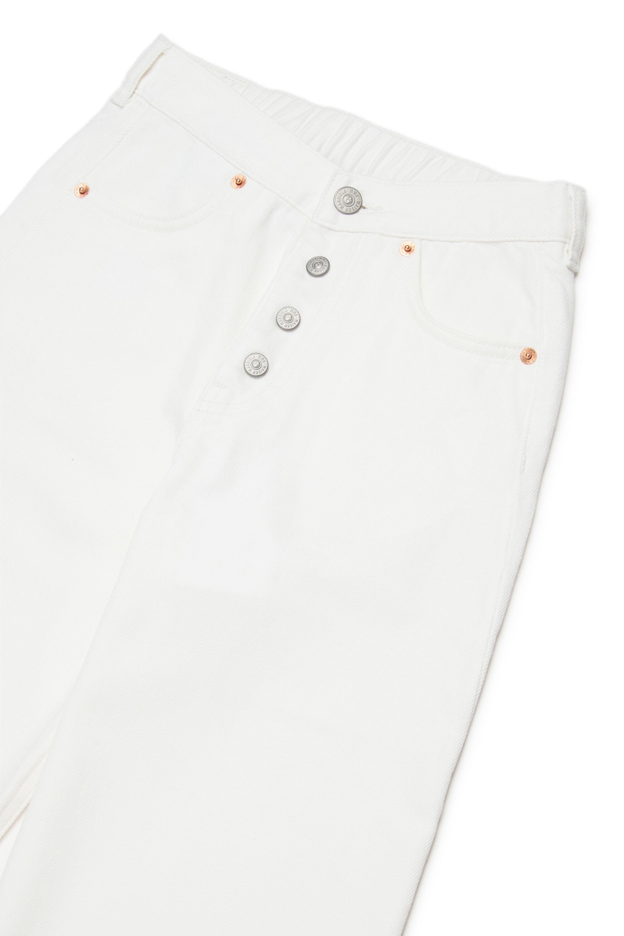 White regular-fit five-pocket jeans
