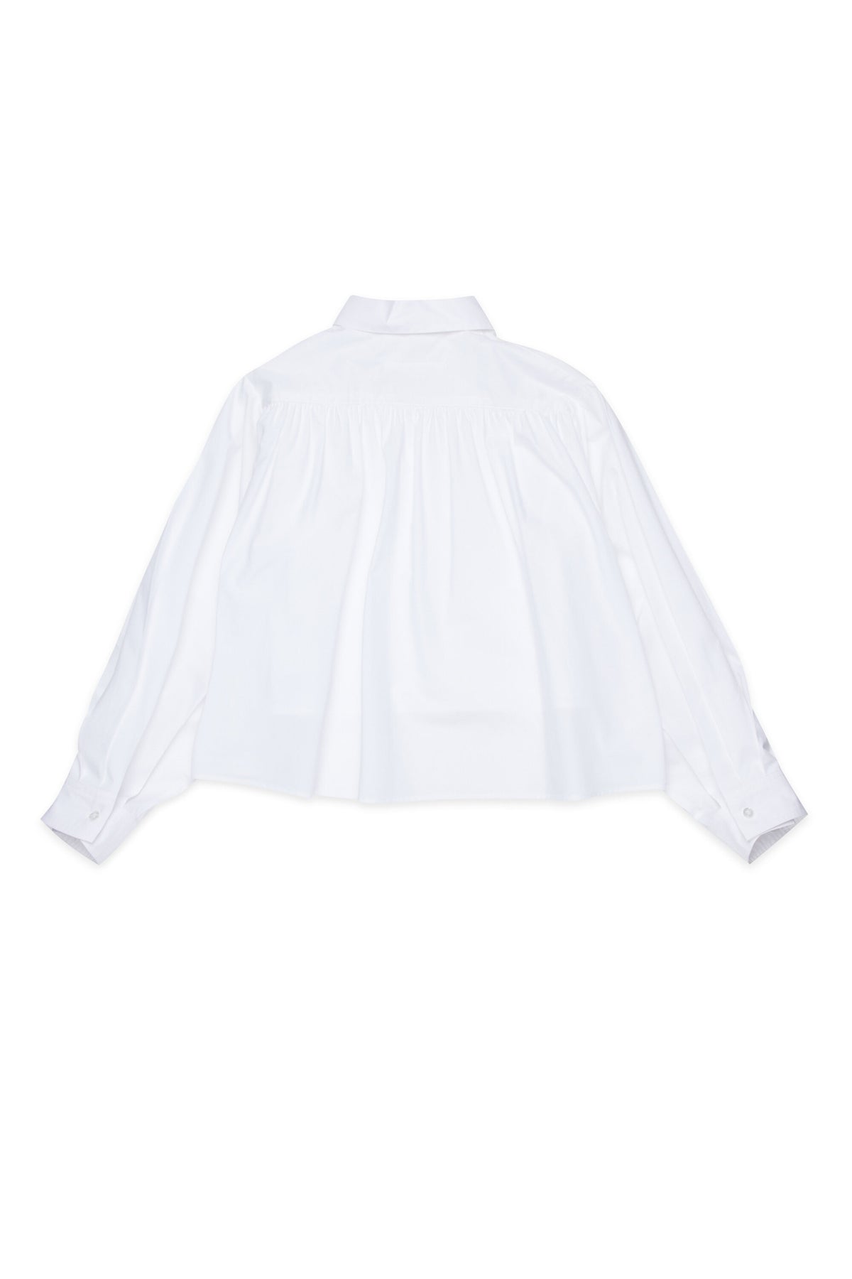Chemise courte en popeline avec plis dans le dos