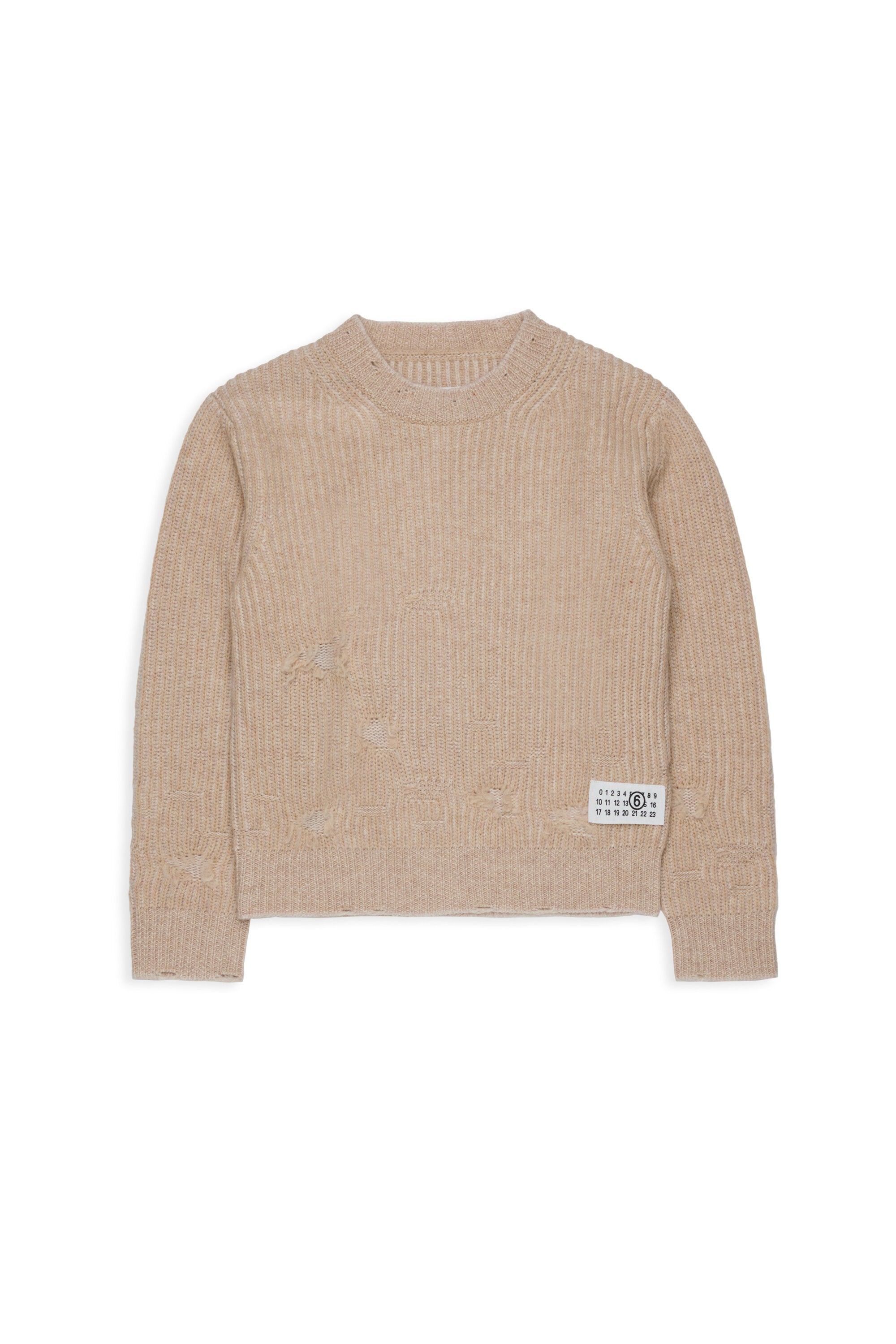 Pull en laine côtelée avec cassures