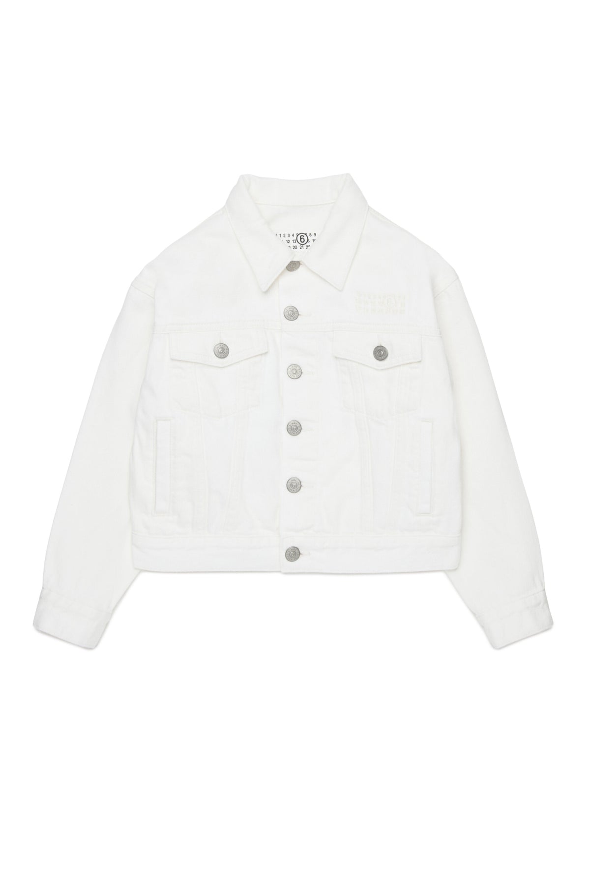 Denim jacket with printed logo