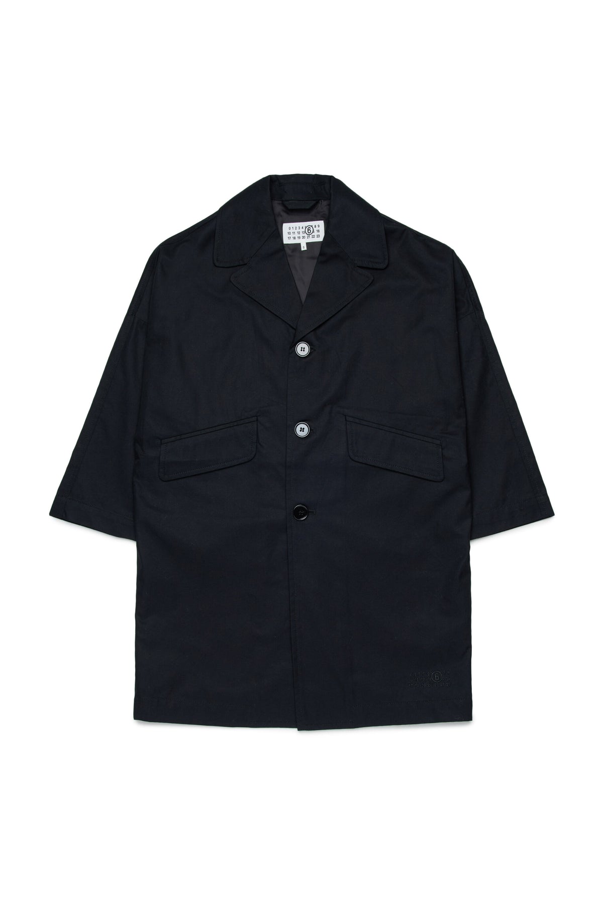 Single-breasted coat with logo