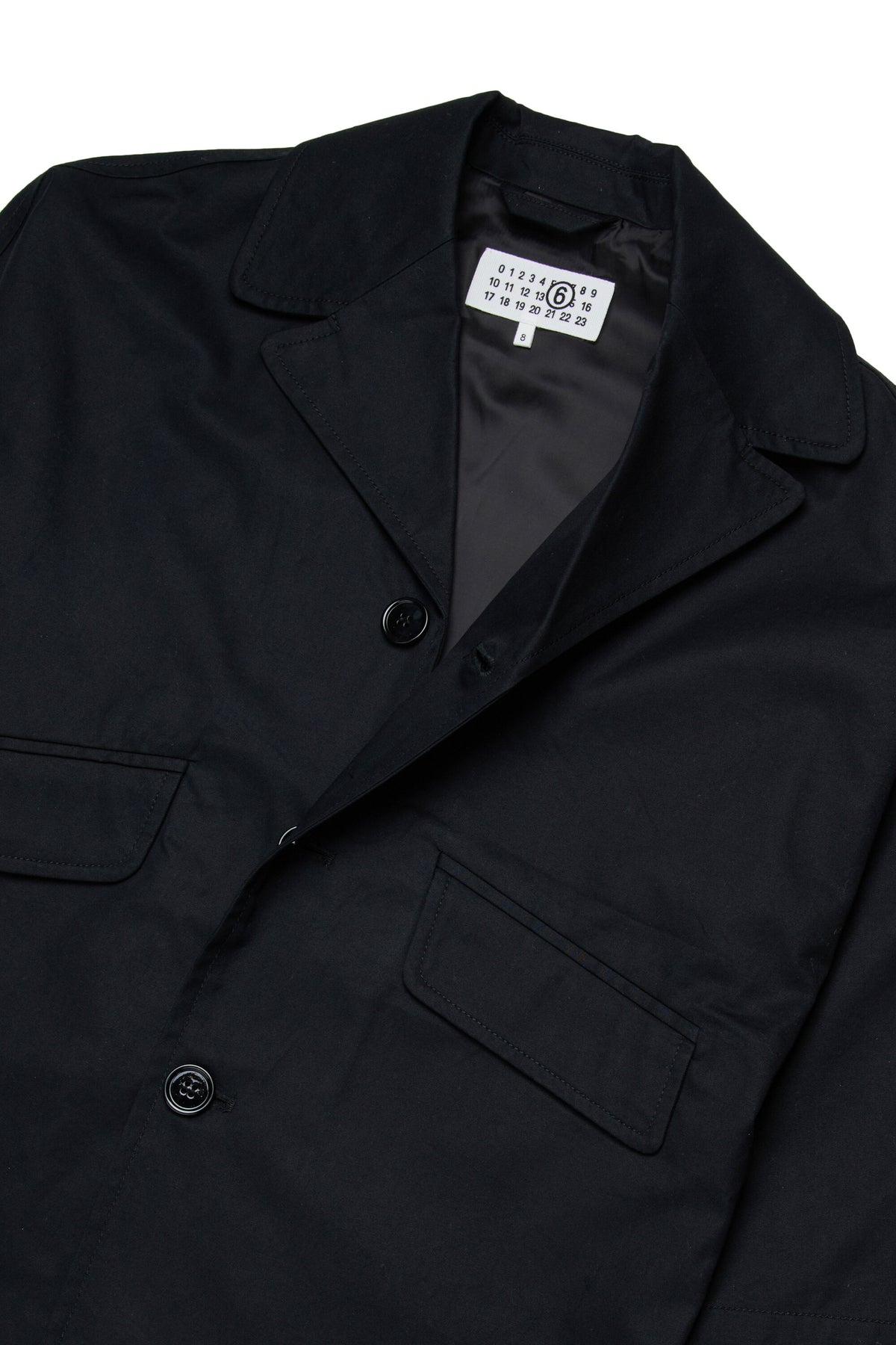 Single-breasted coat with logo