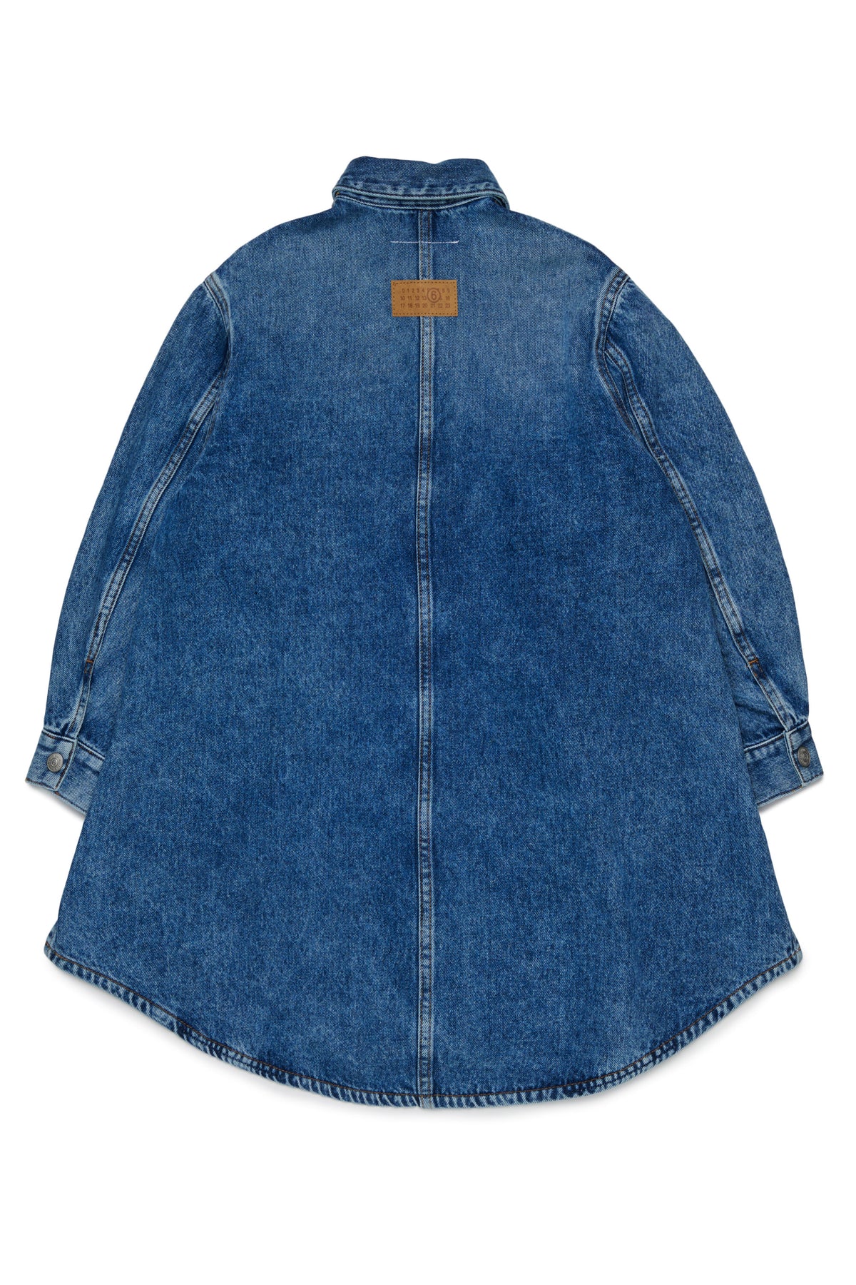 Denim dress with contrast pockets