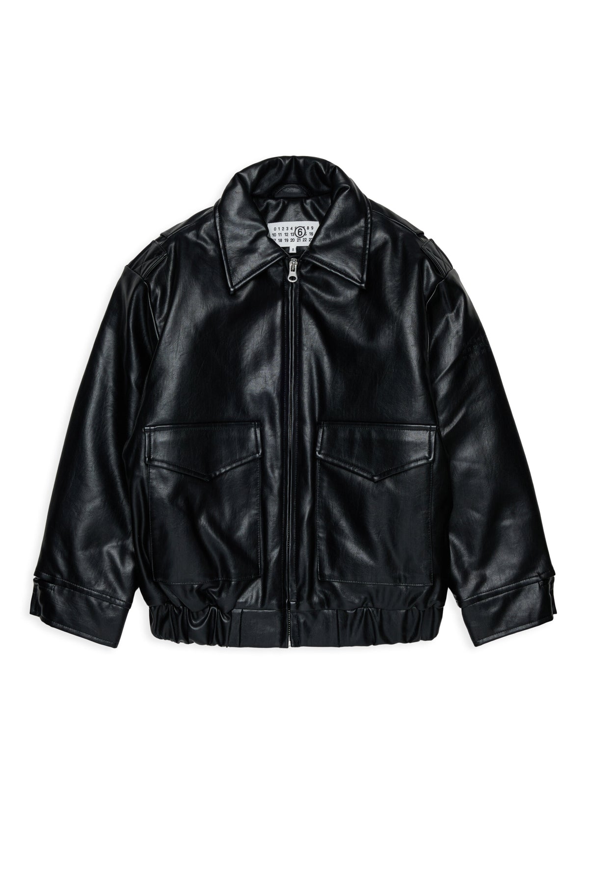 Biker jacket with printed logo