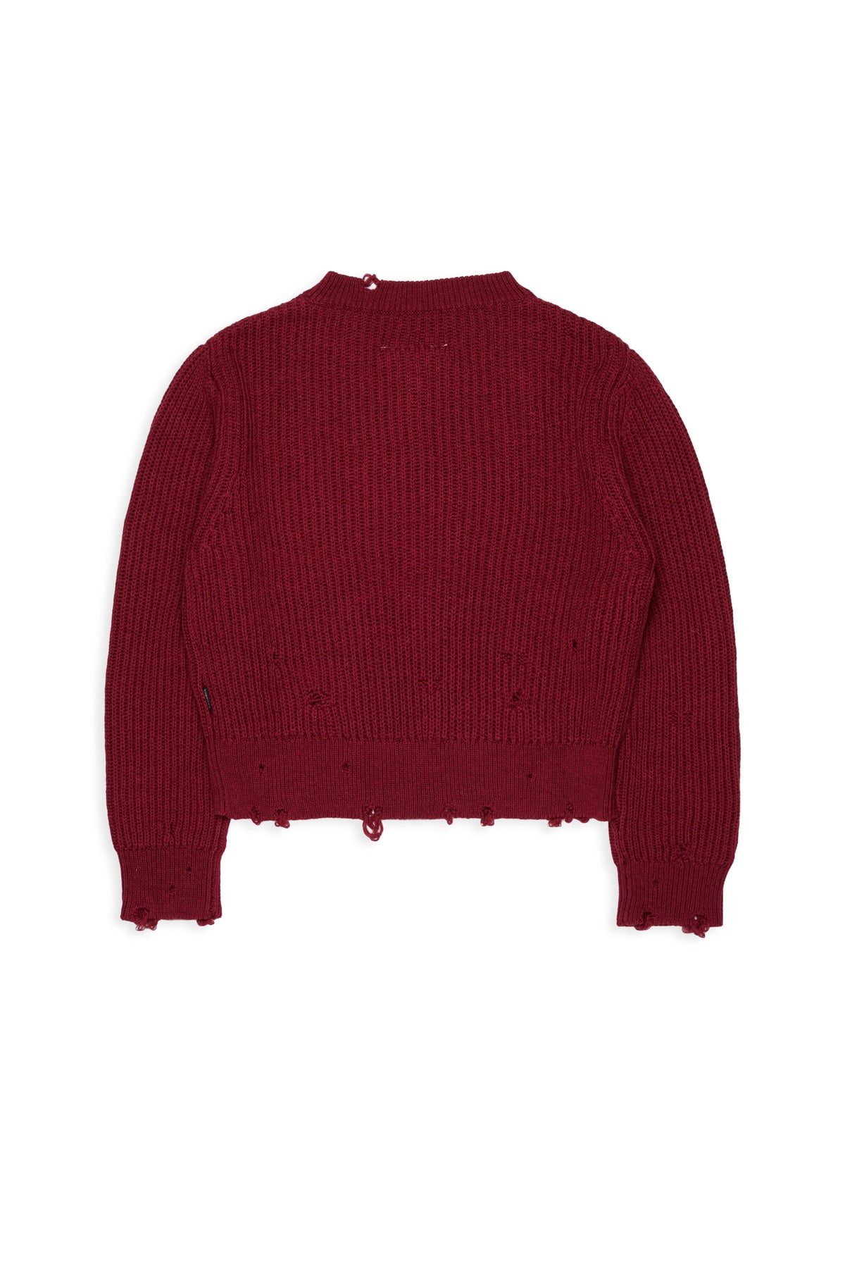 V-neck pullover with distressed details