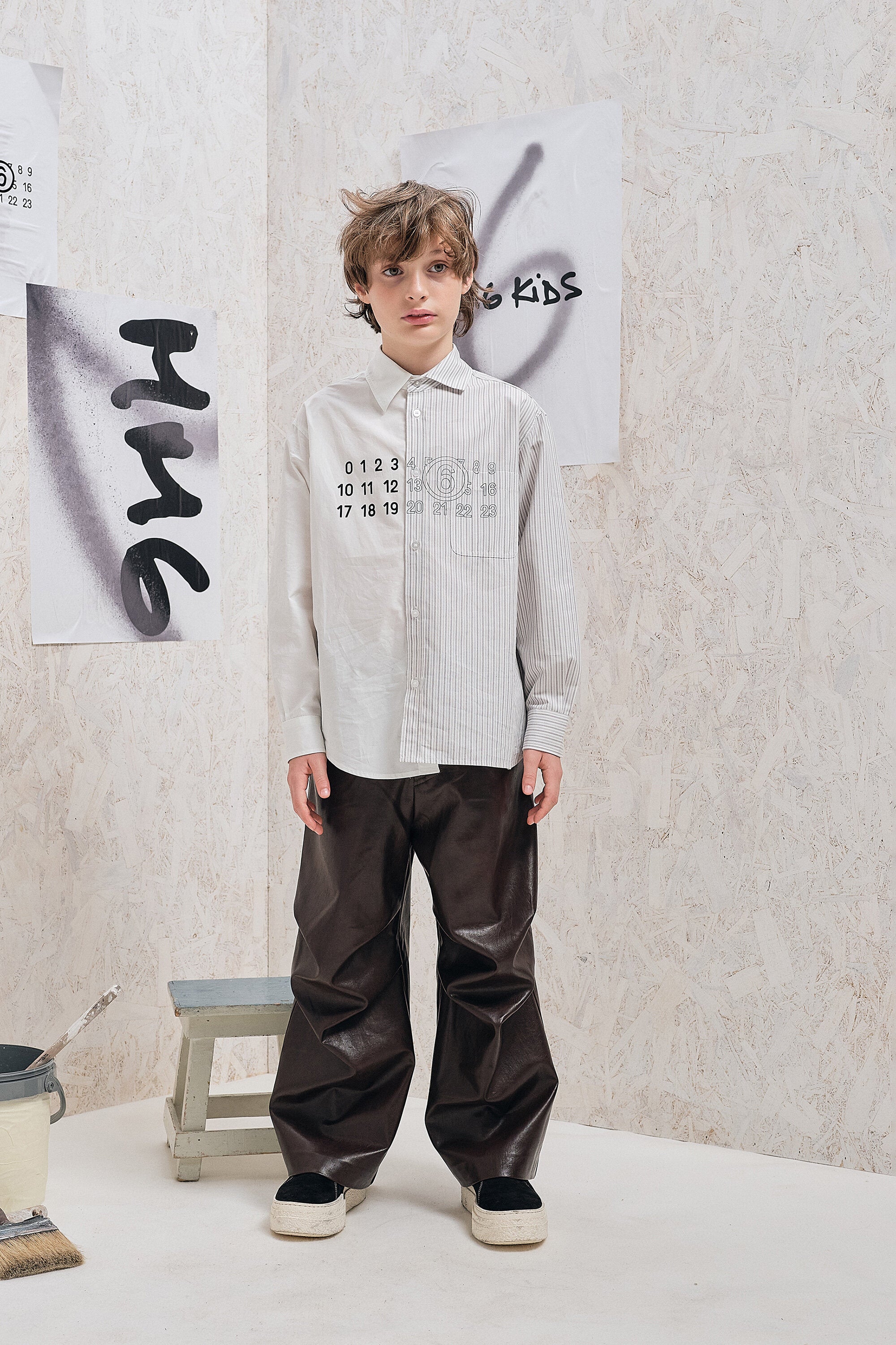 Chemise asymétrique à double motif