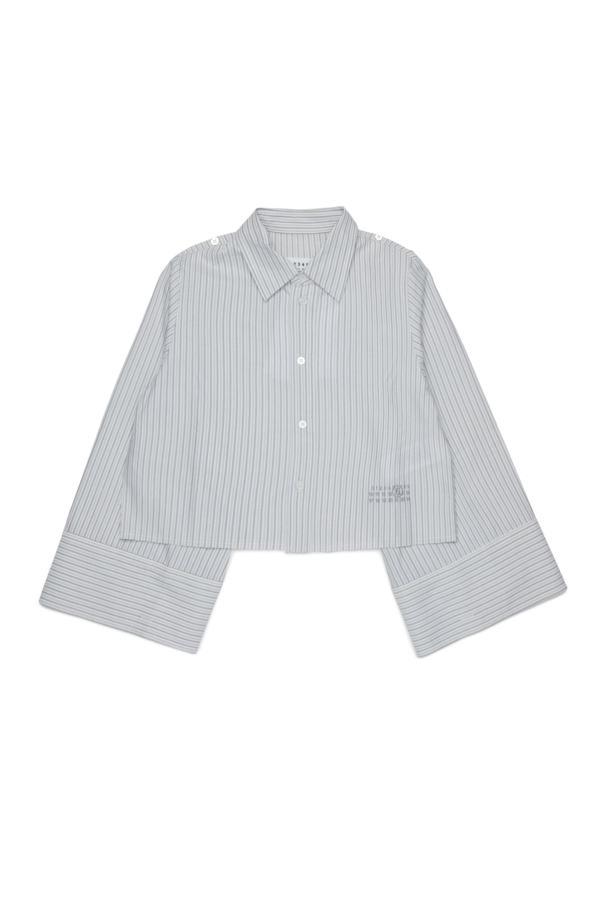 Cropped striped shirt with logo