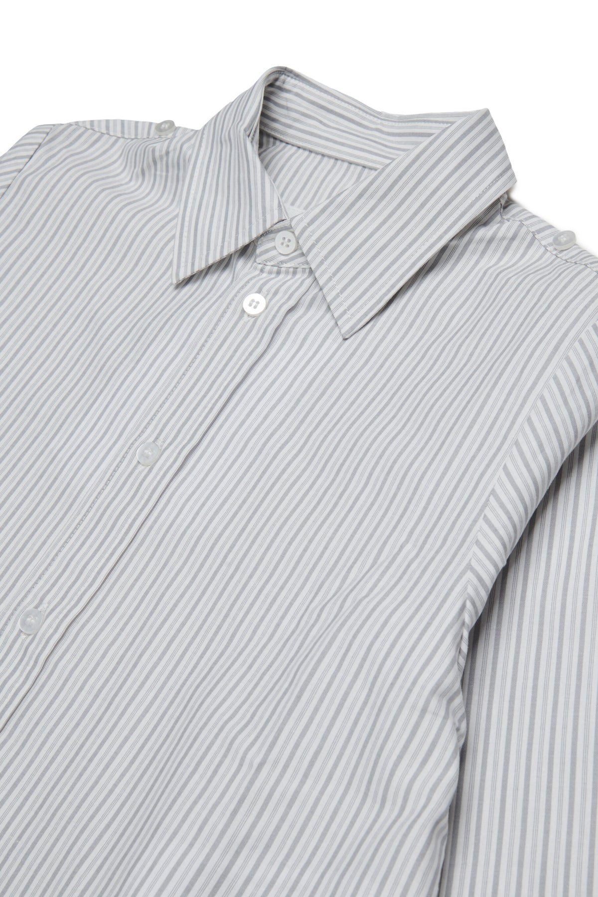 Cropped striped shirt with logo
