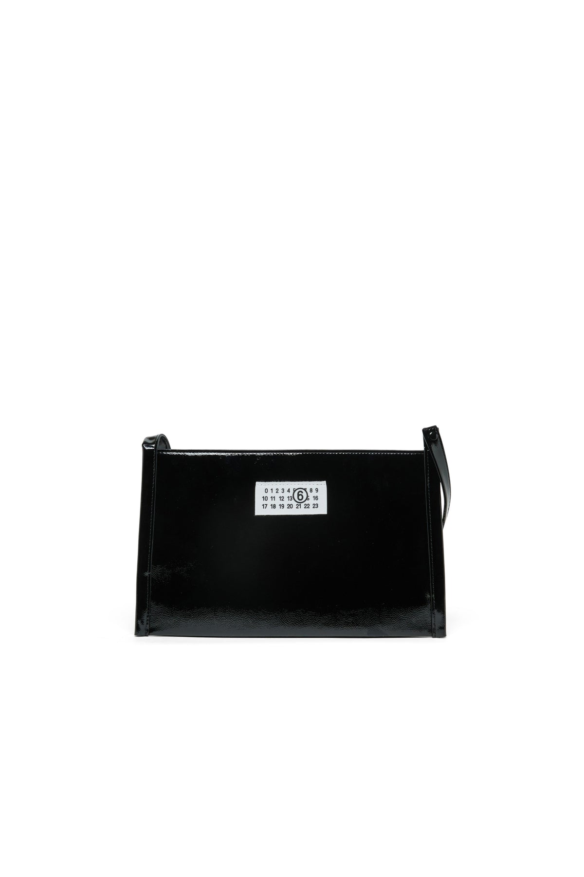Glossy cross-body bag with logo