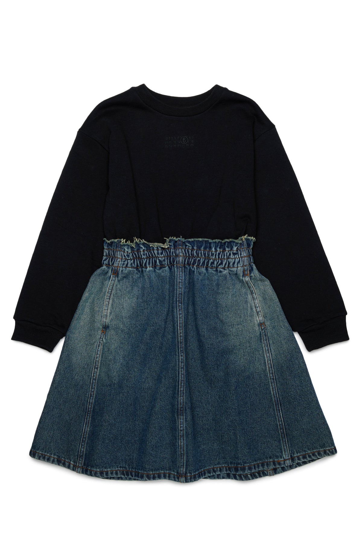 Sweatshirt and denim dress with logo