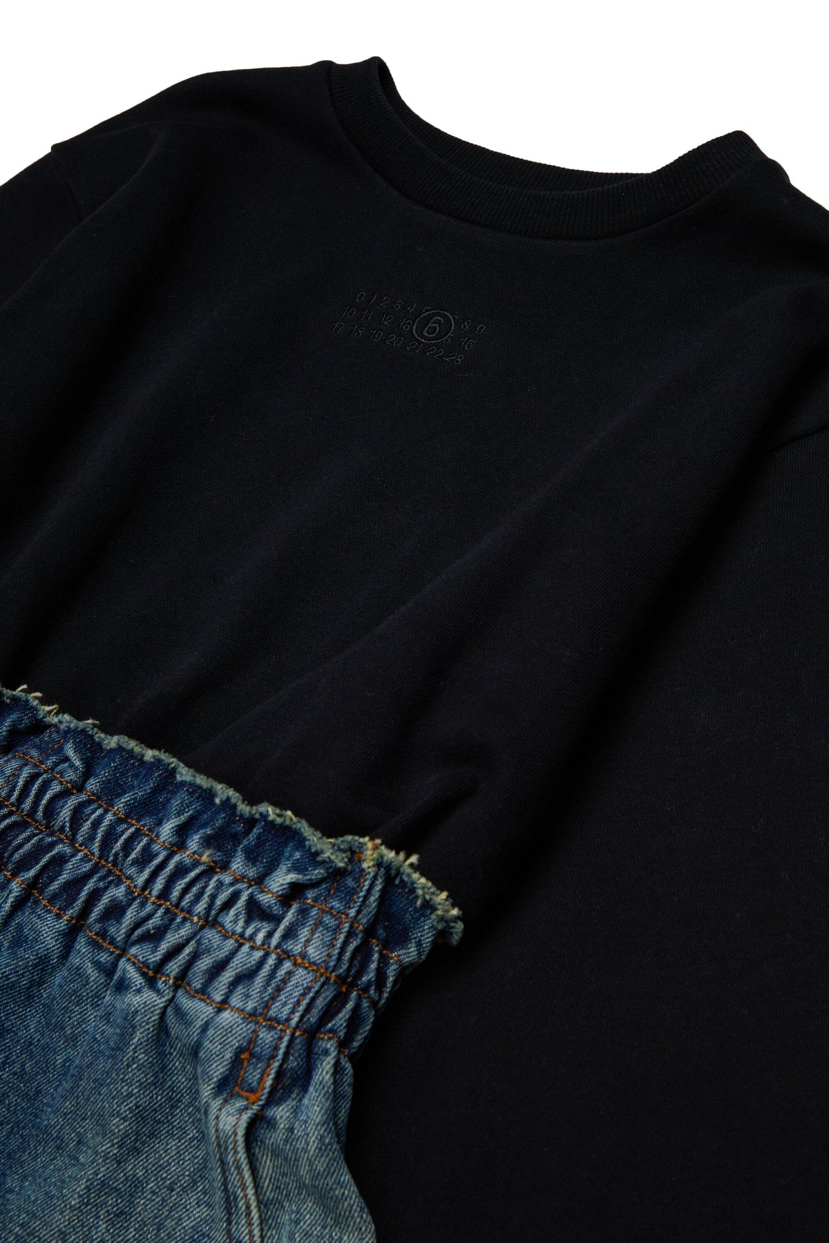 Sweatshirt and denim dress with logo