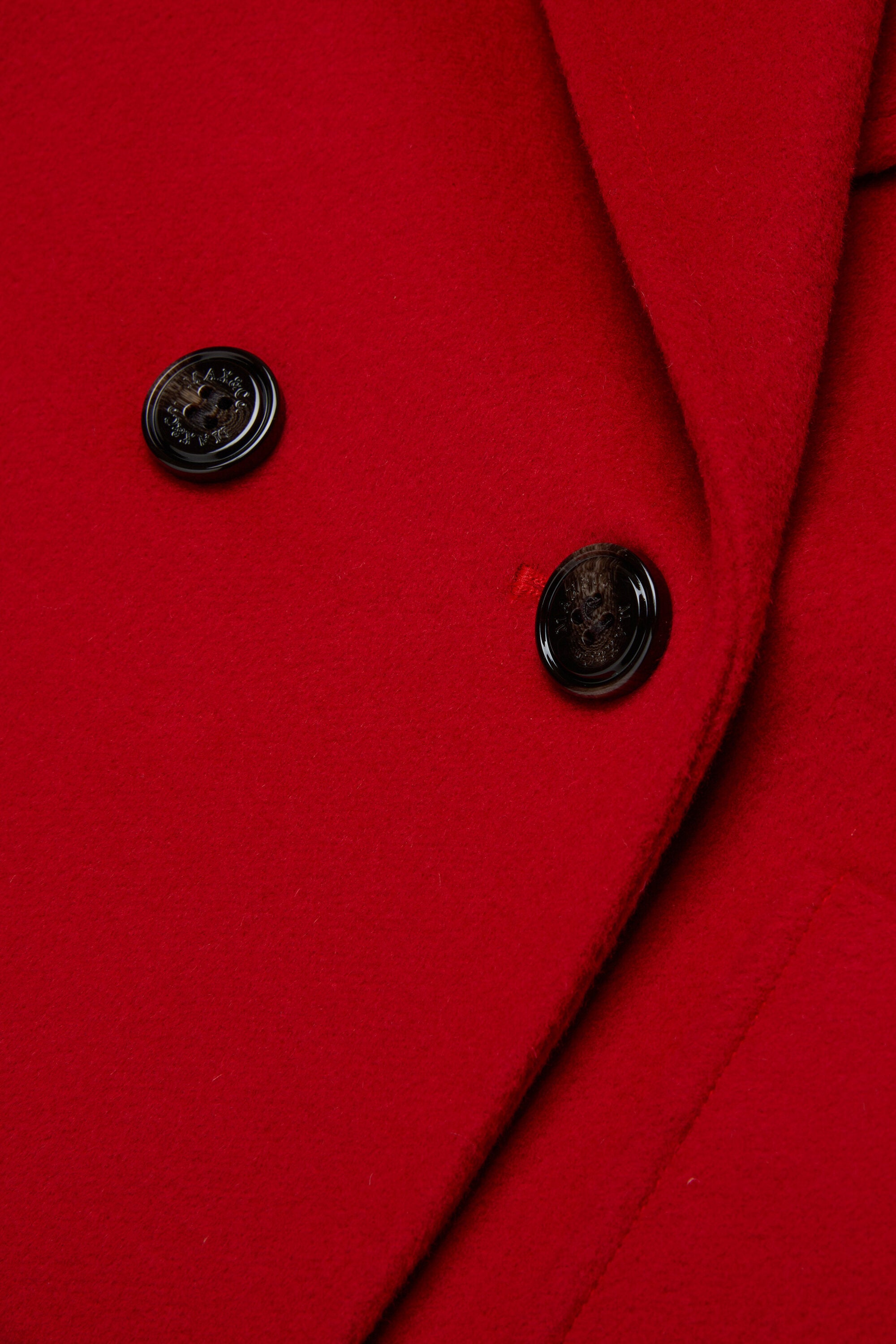 Shaved wool double-breasted caban coat