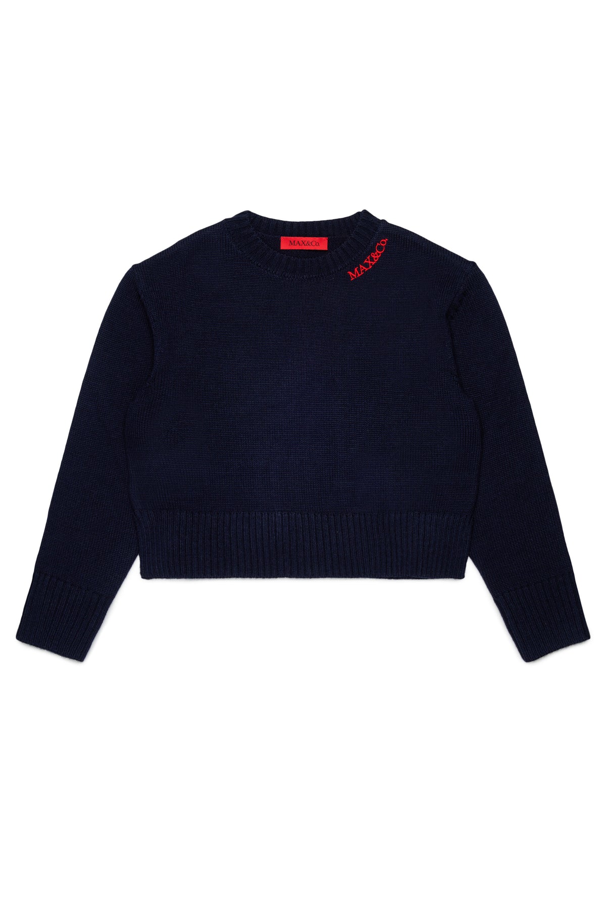 Wool blend pullover with embroidered logo