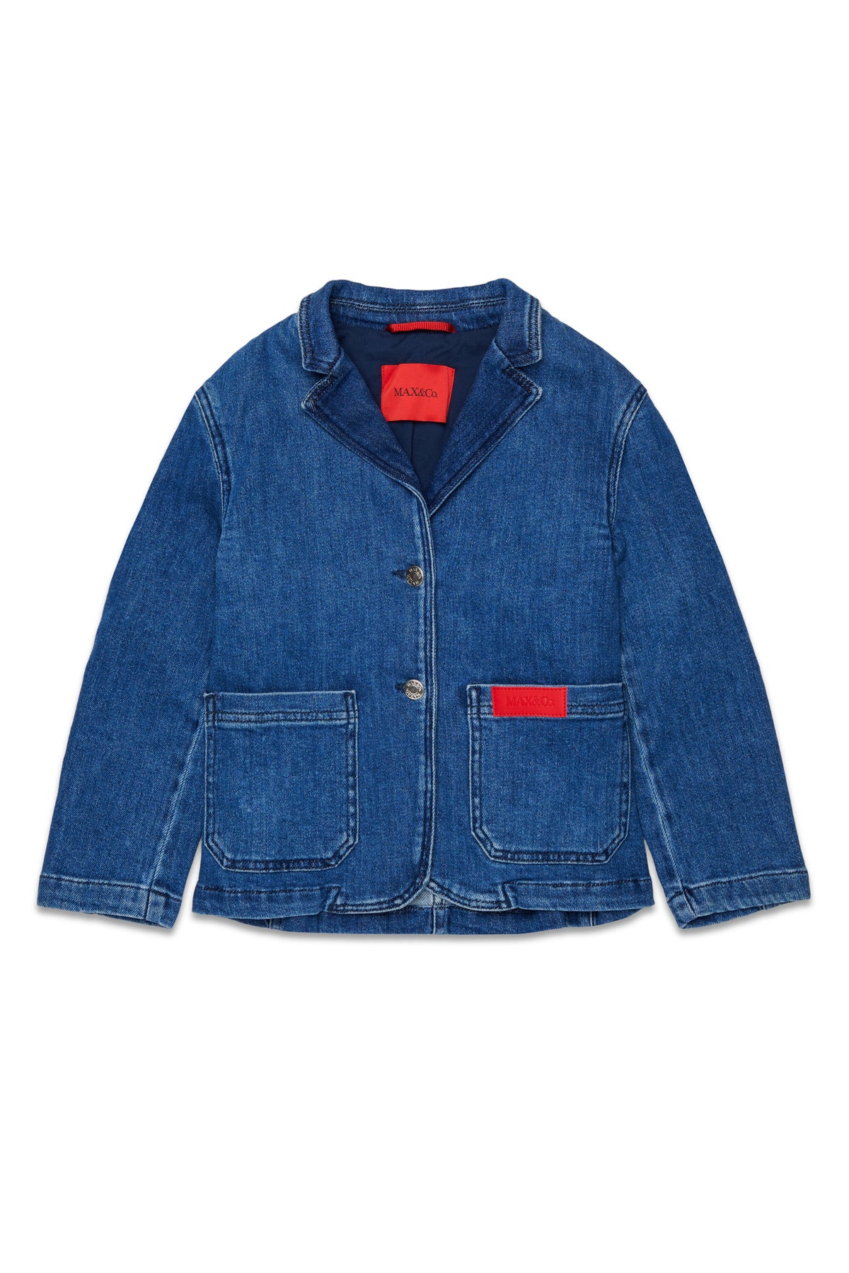 Chaqueta blazer vaquera con logo