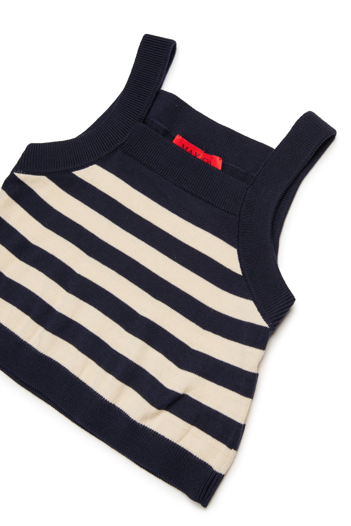 Top en maille à rayures avec logo