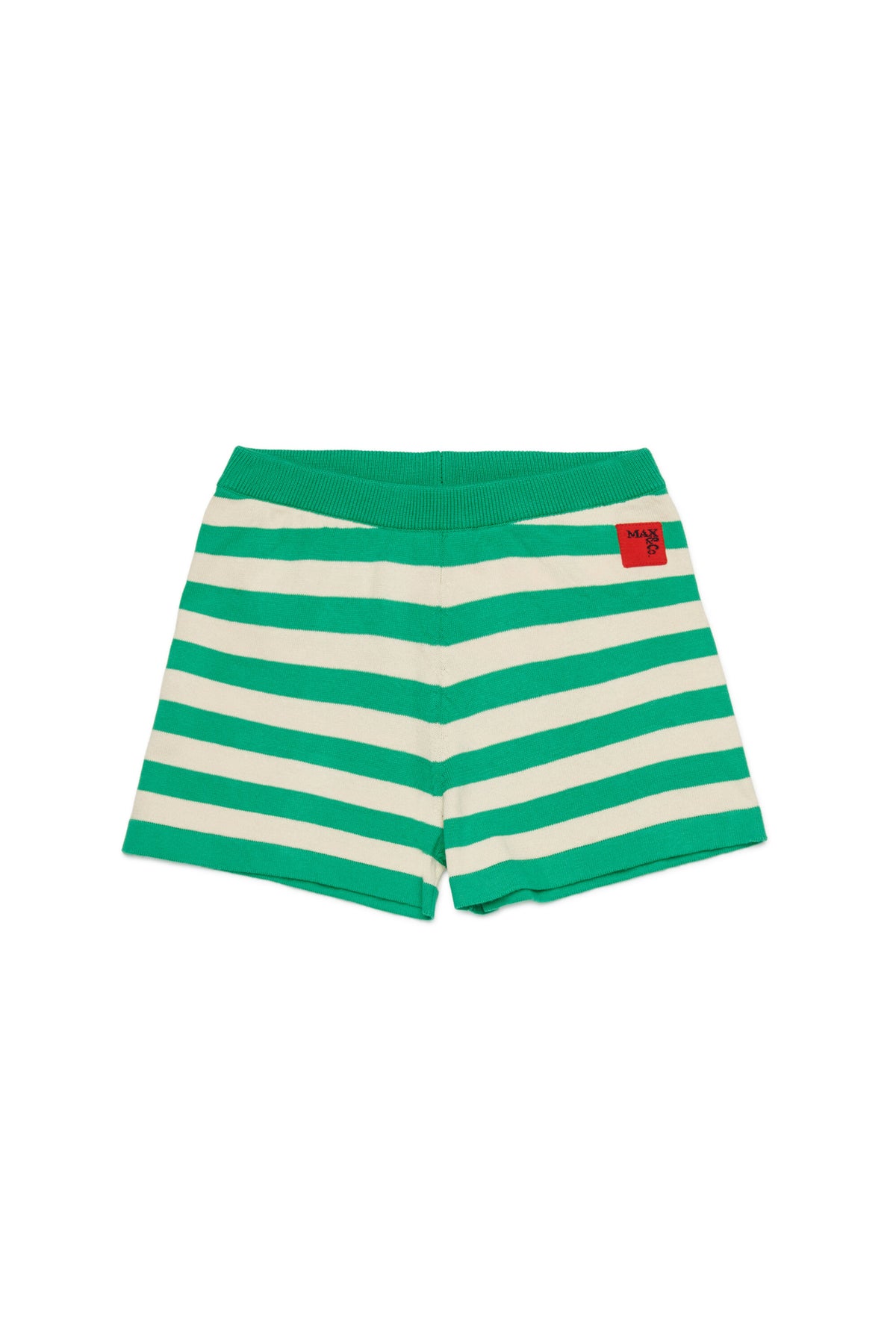 Short en maille à rayures avec logo