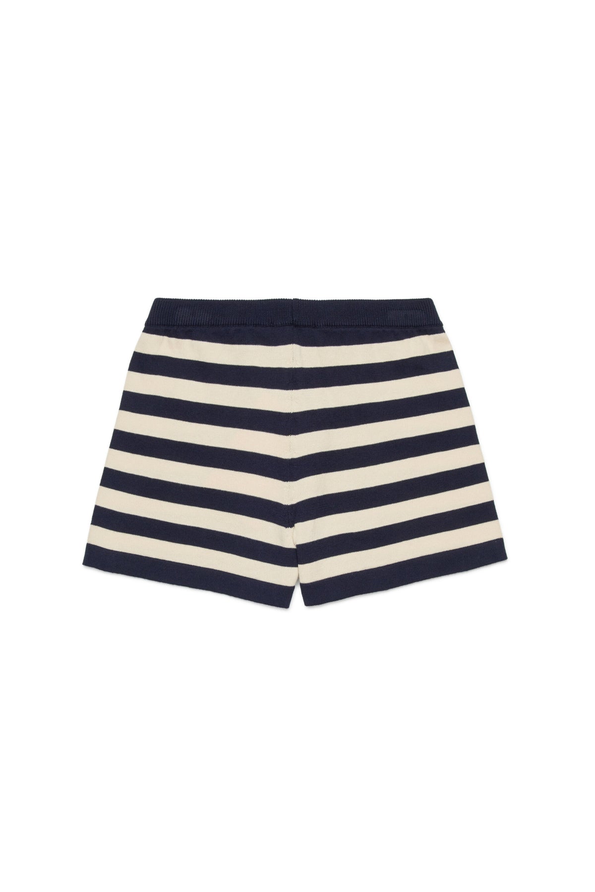 Shorts de punto a rayas con logo