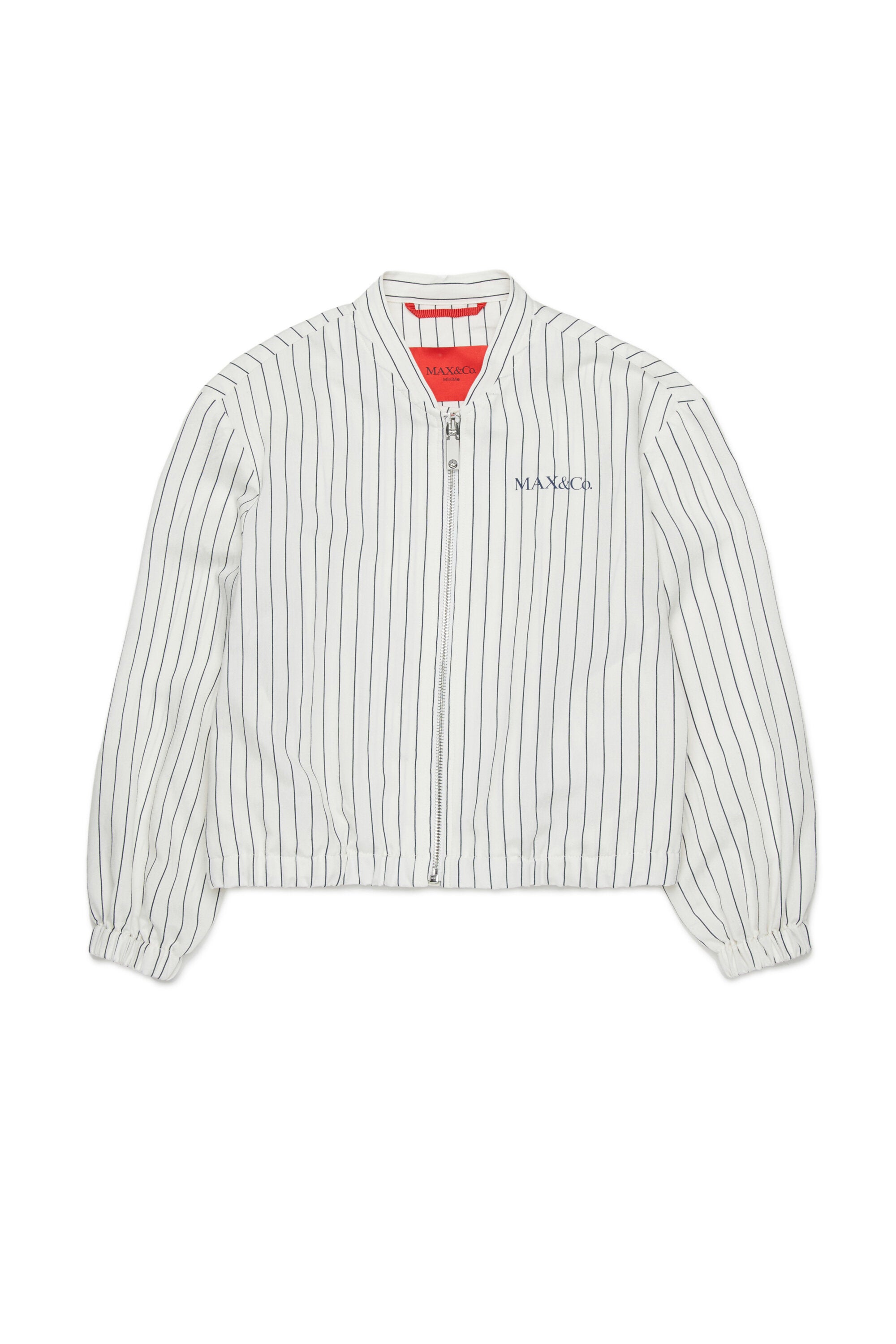 Chaqueta bomber a rayas con logo