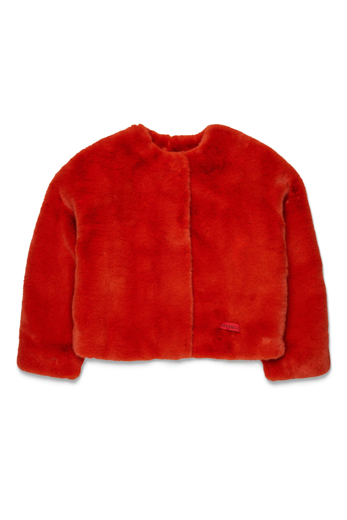Veste en fausse fourrure avec logo