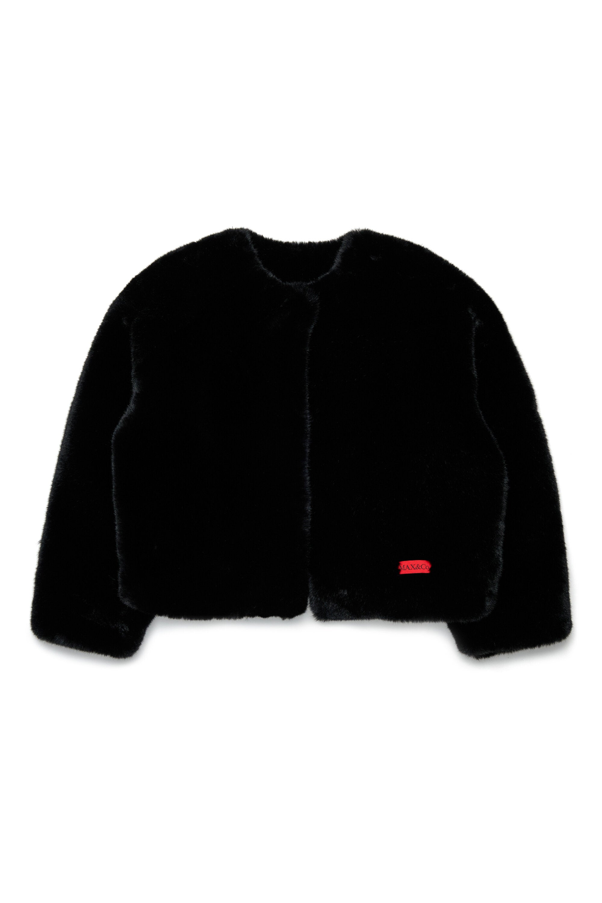 Veste en fausse fourrure avec logo