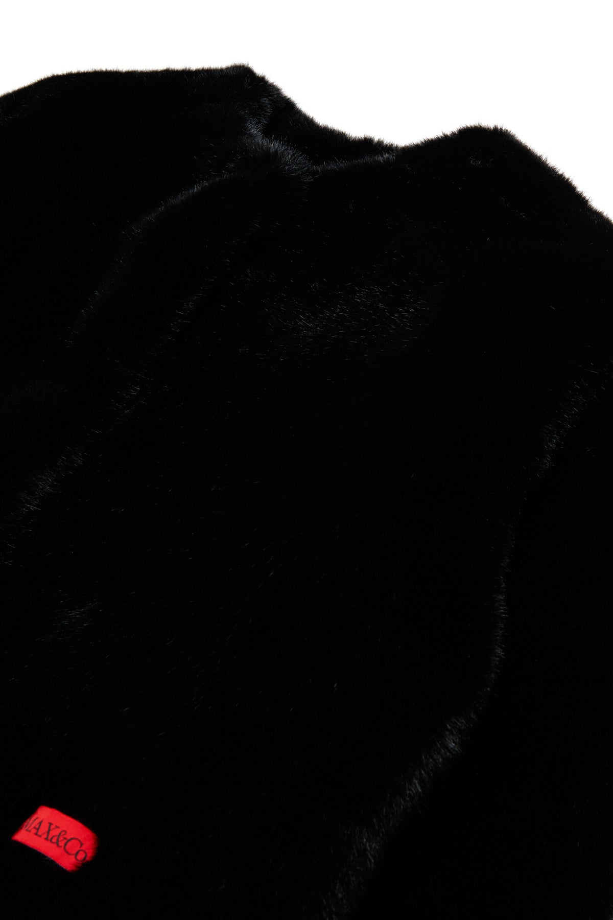 Faux fur jacket with logo
