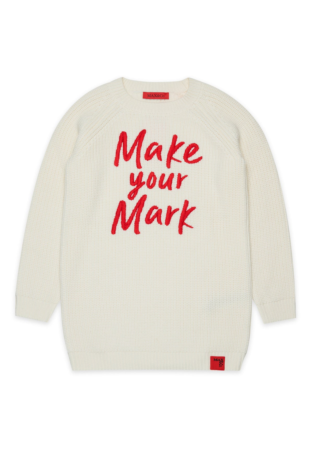 Robe en maille avec inscription sur le devant